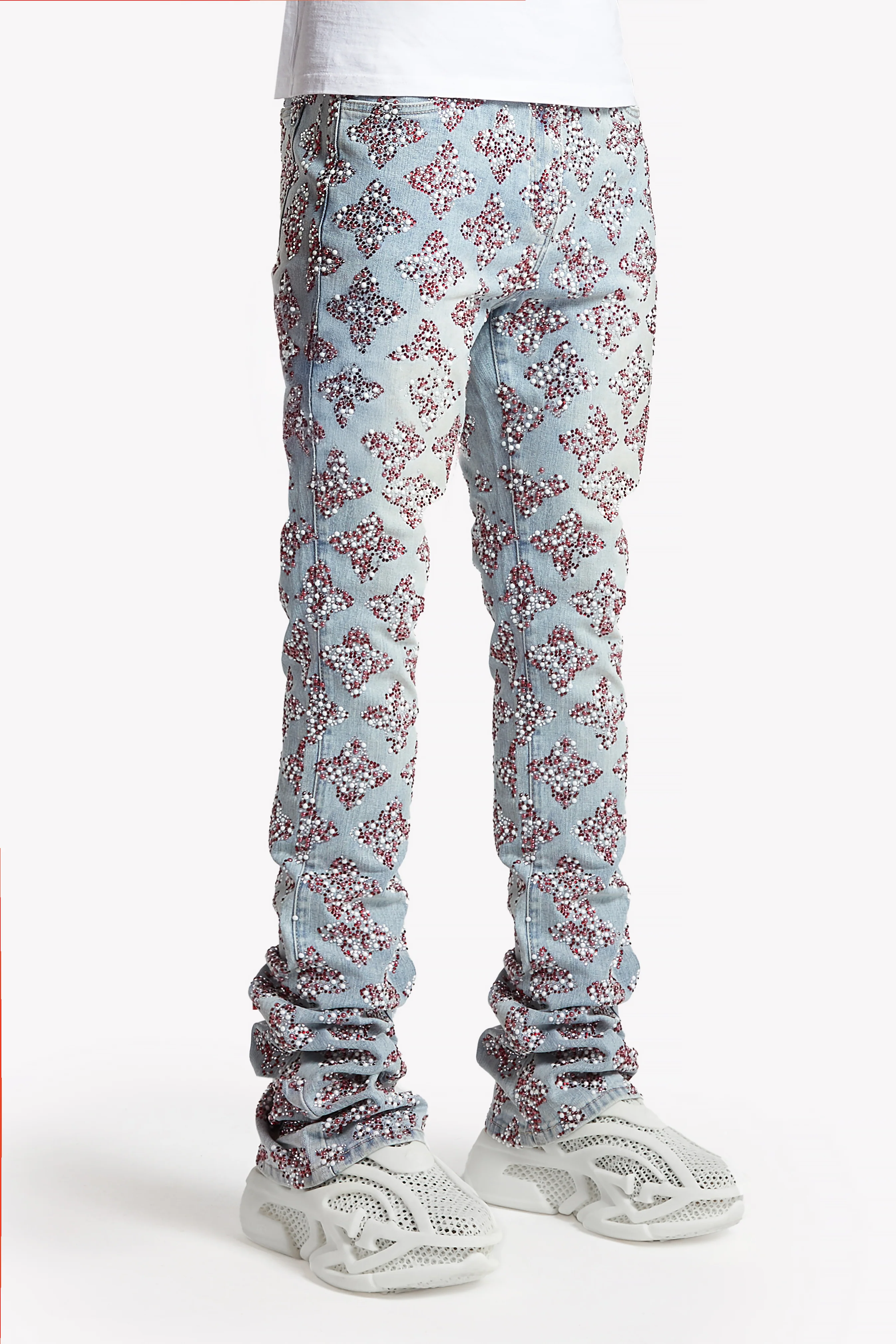 Aqua Blue Embellished Denim V3 - Image 3