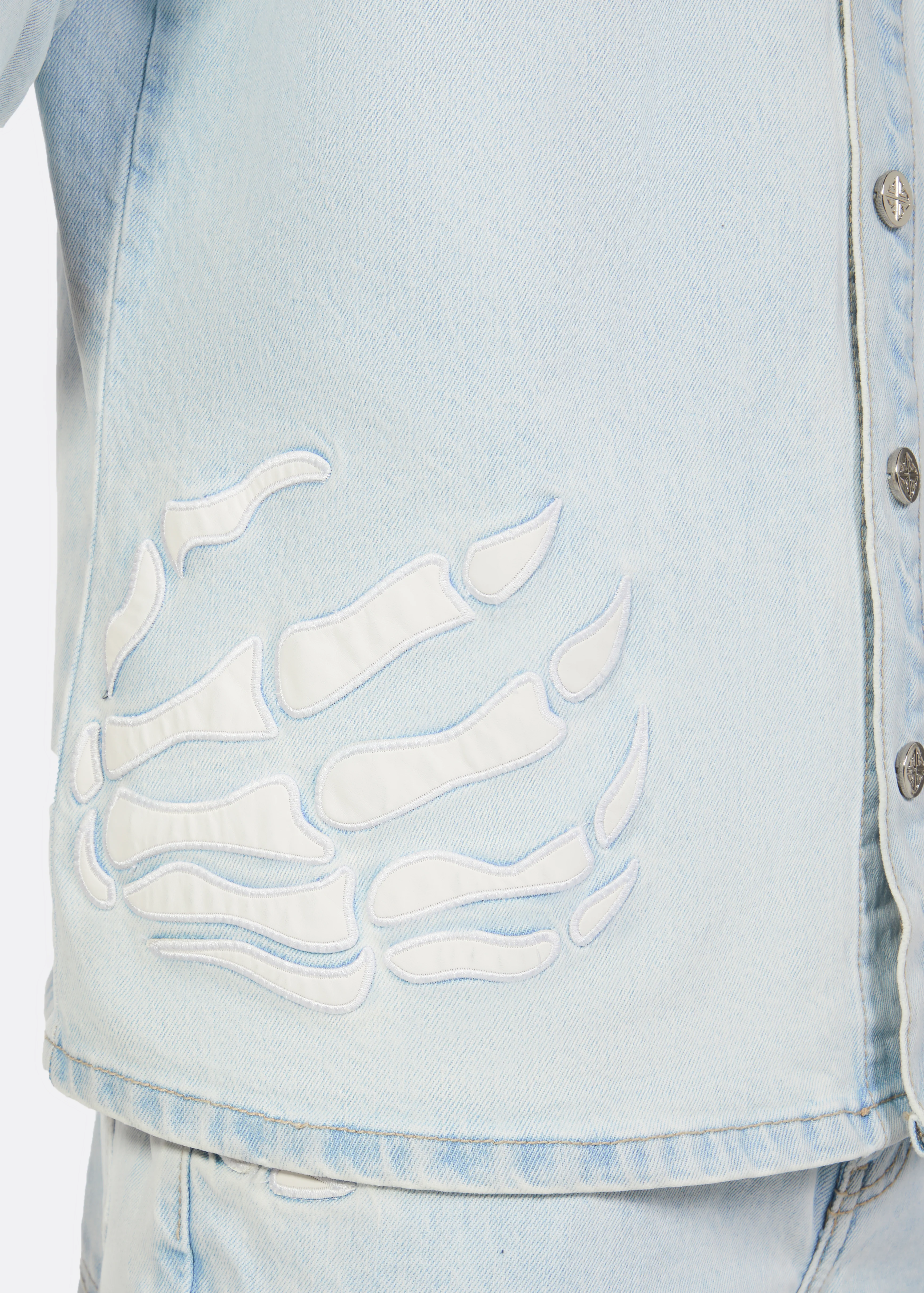 Aqua Blue Hell Dragger Denim Shirt - Image 5