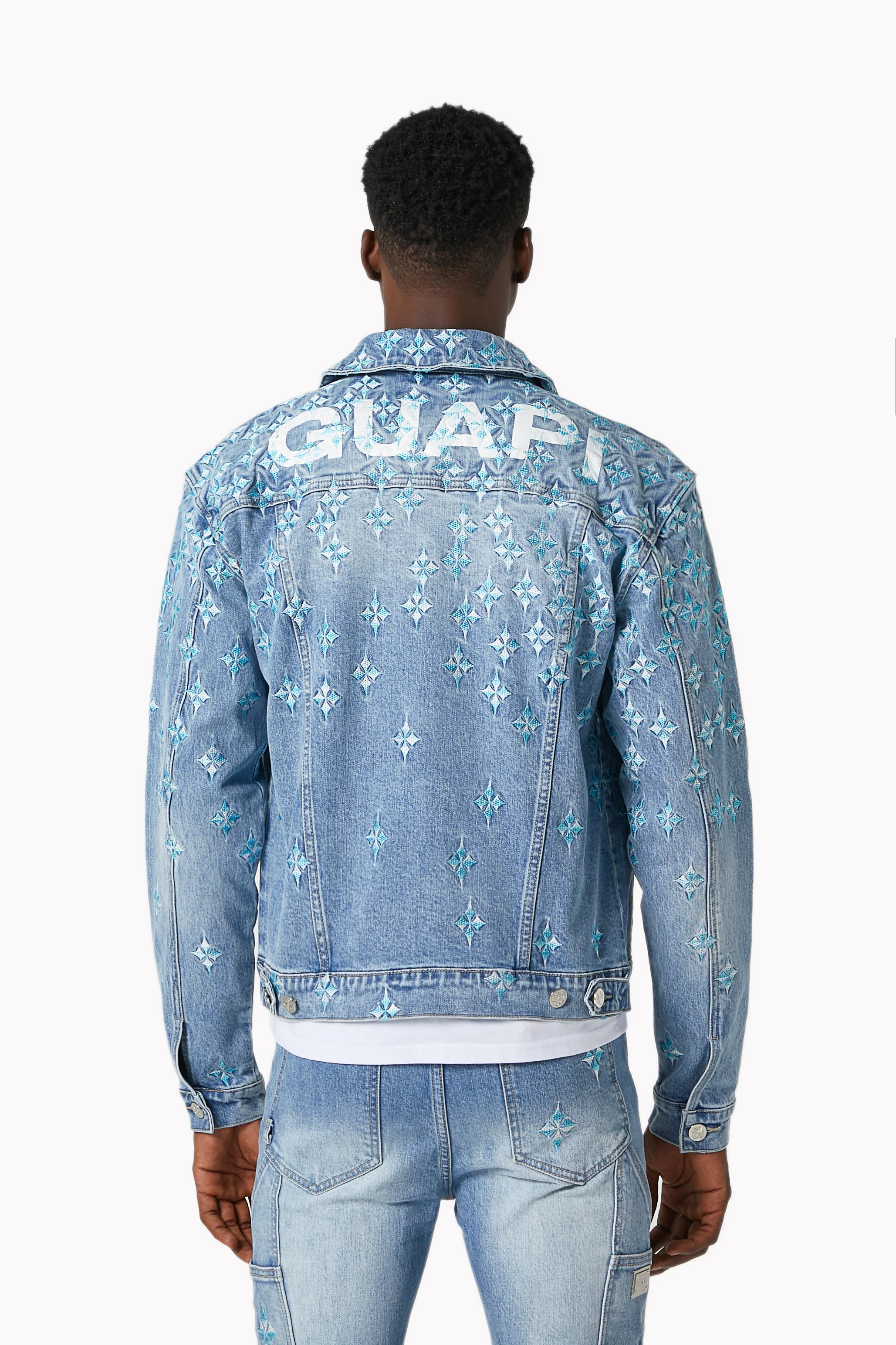Aqua Blue Starflare Denim Jacket - Image 4