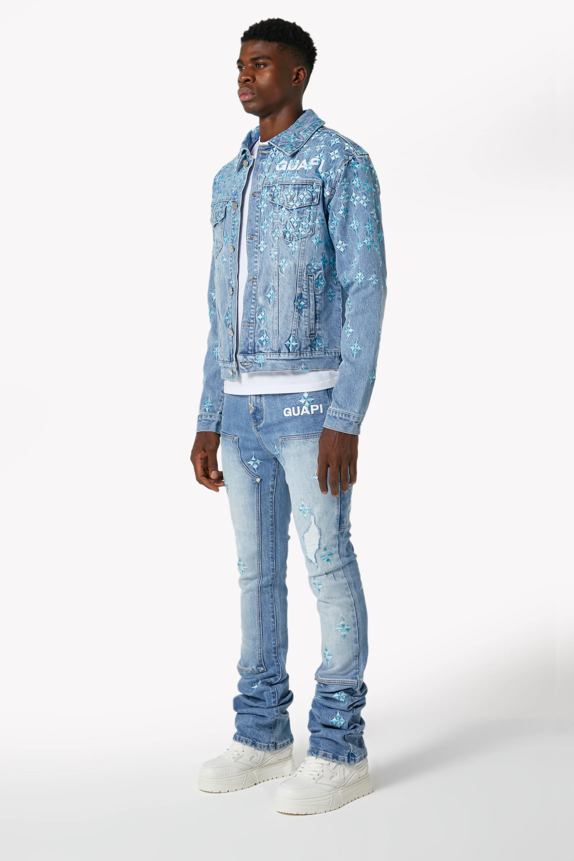 Aqua Blue Starflare Denim Jacket - Image 6