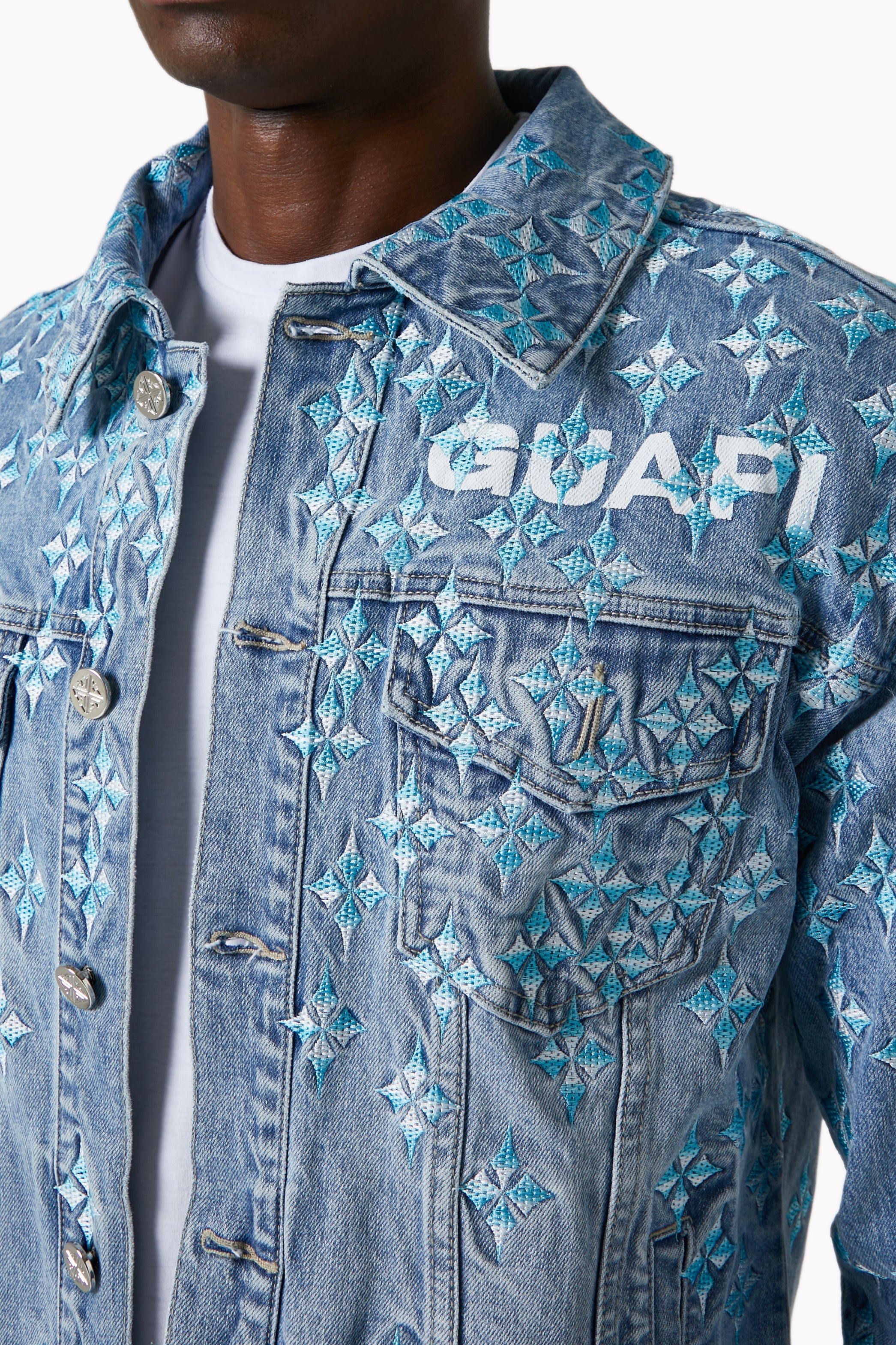 Aqua Blue Starflare Denim Jacket - Image 8