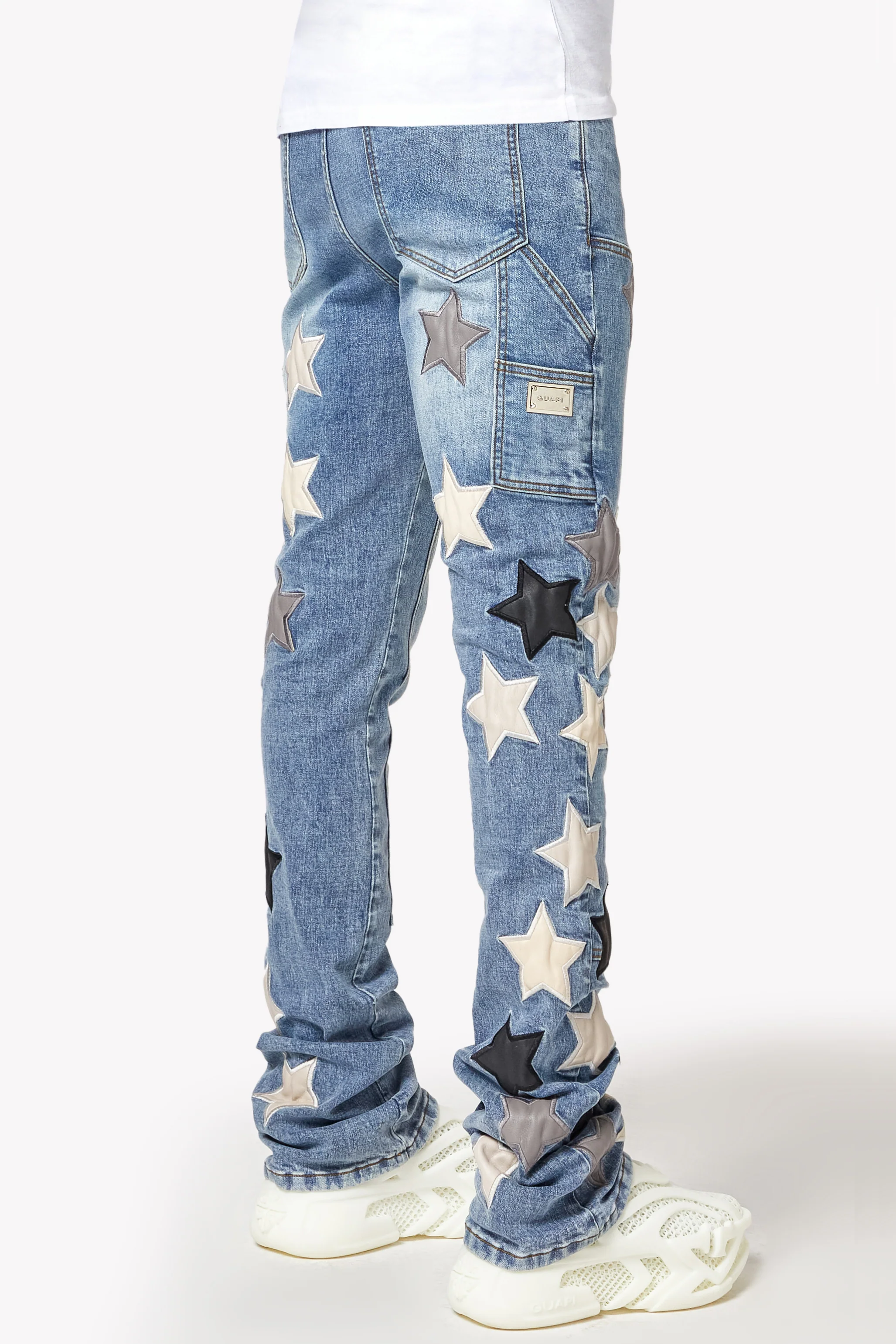 Aqua Blue Vintage Stars Denim - Image 4