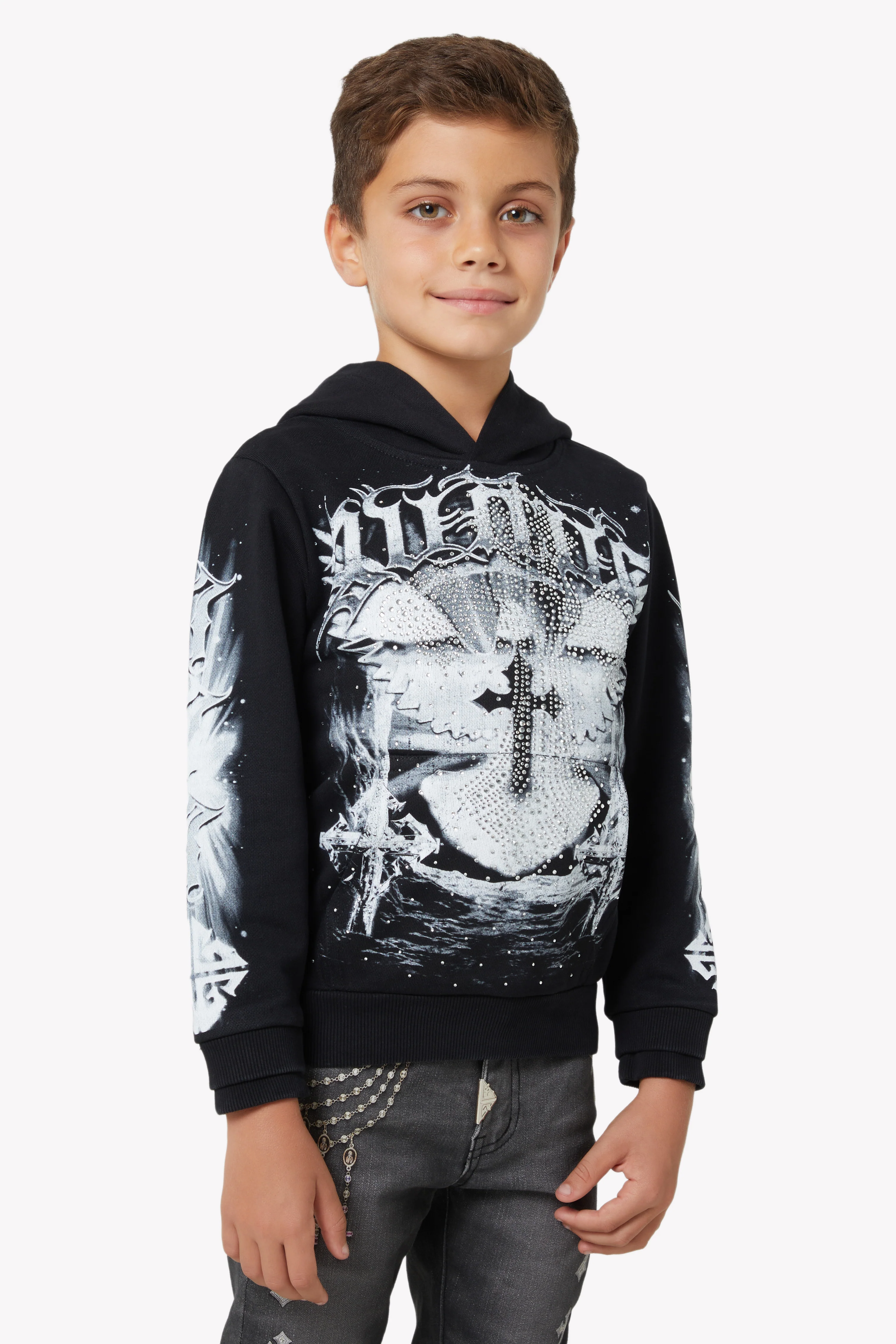 Black Heavens Vault Kids Hoodie V1 - Image 3