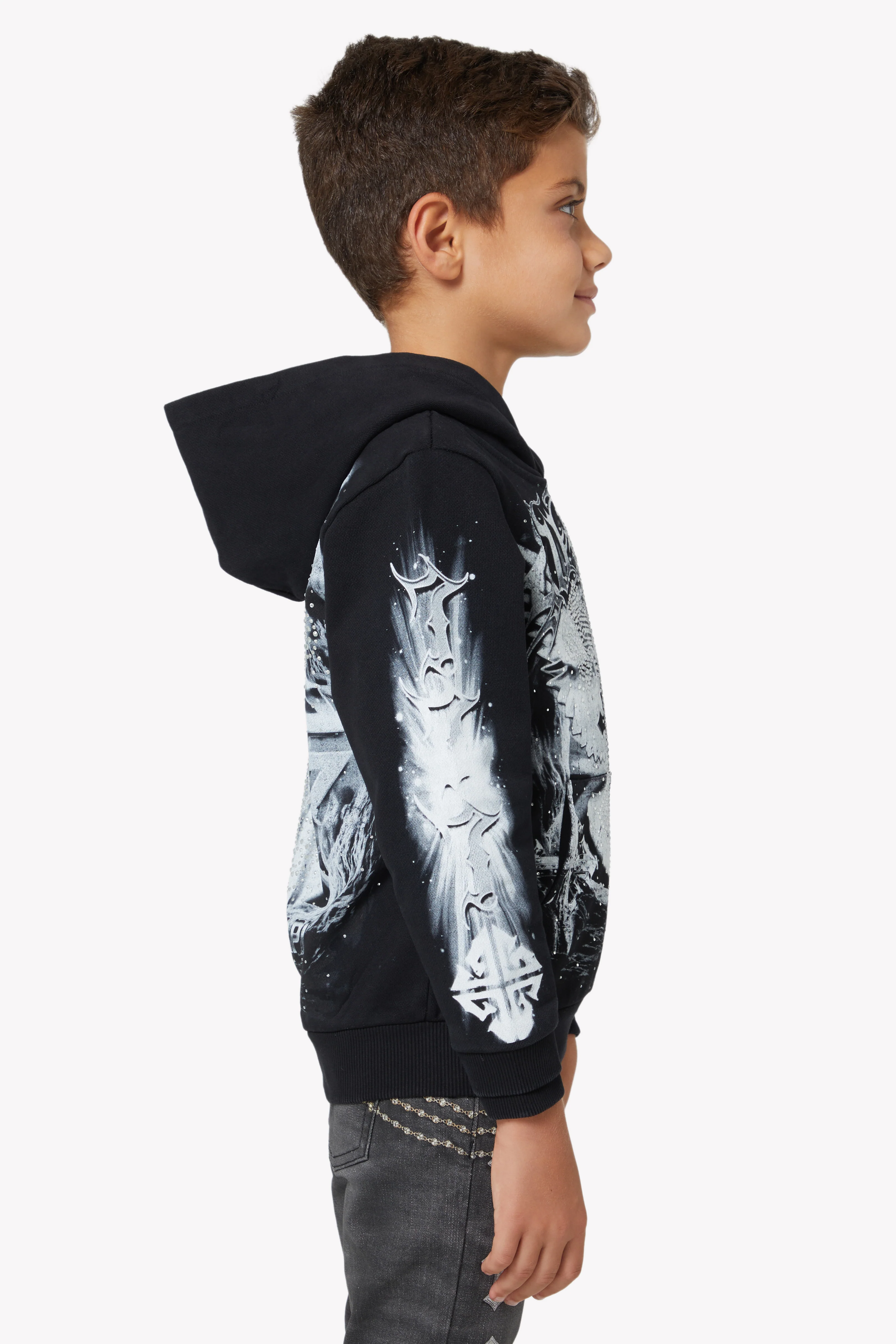 Black Heavens Vault Kids Hoodie V1 - Image 4