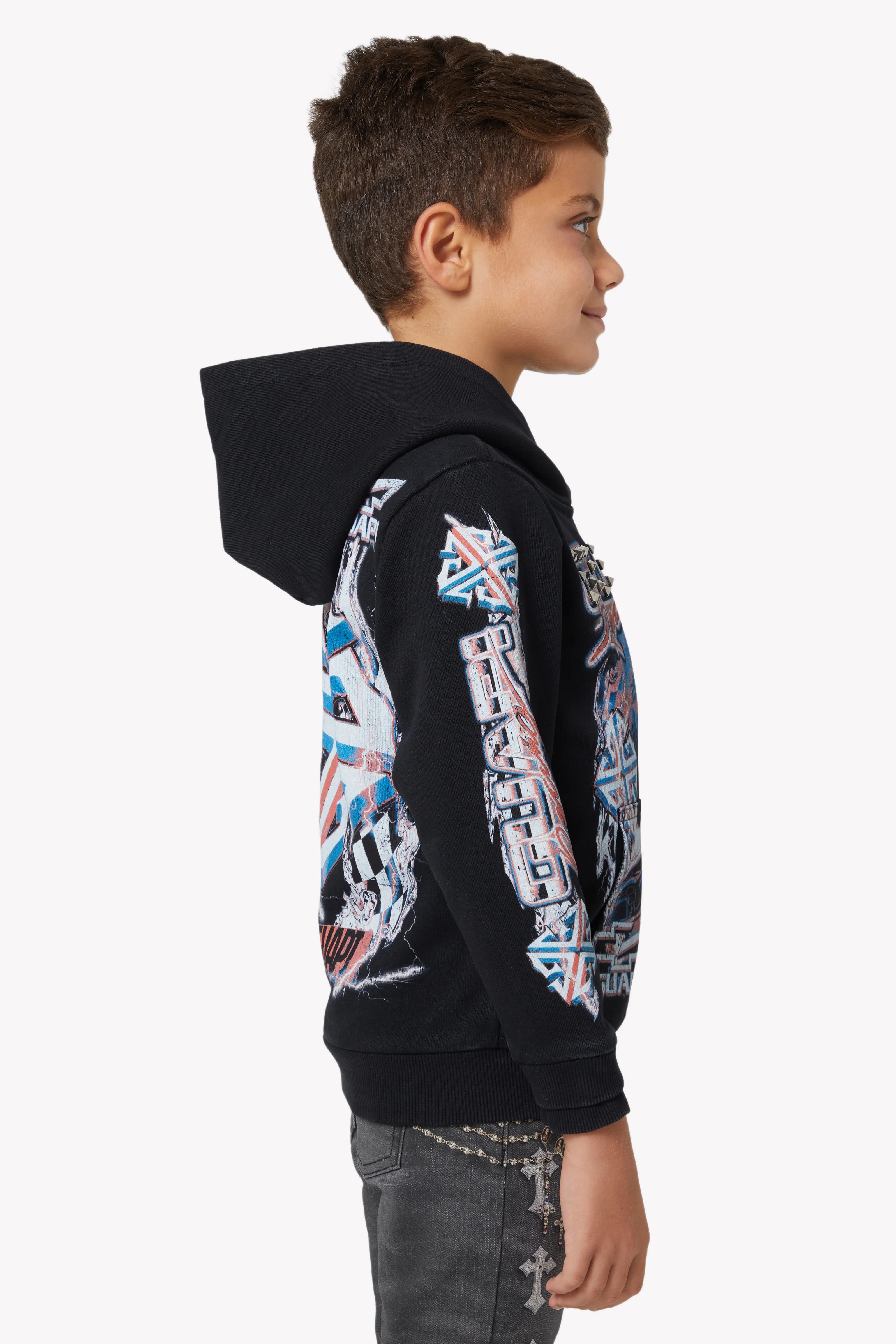 Black Nitro Drift Kids Hoodie - Image 4