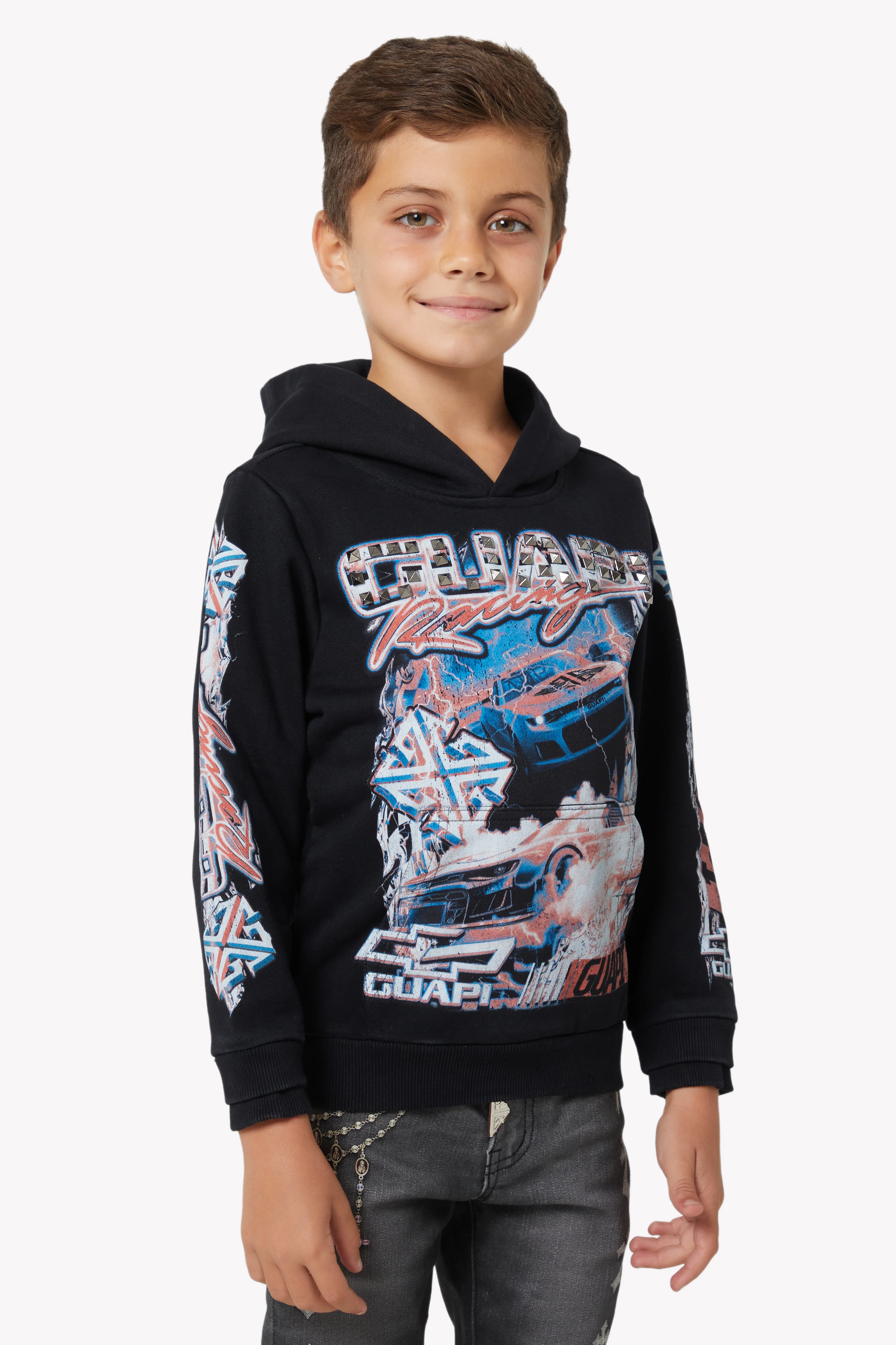 Black Nitro Drift Kids Hoodie - Image 5