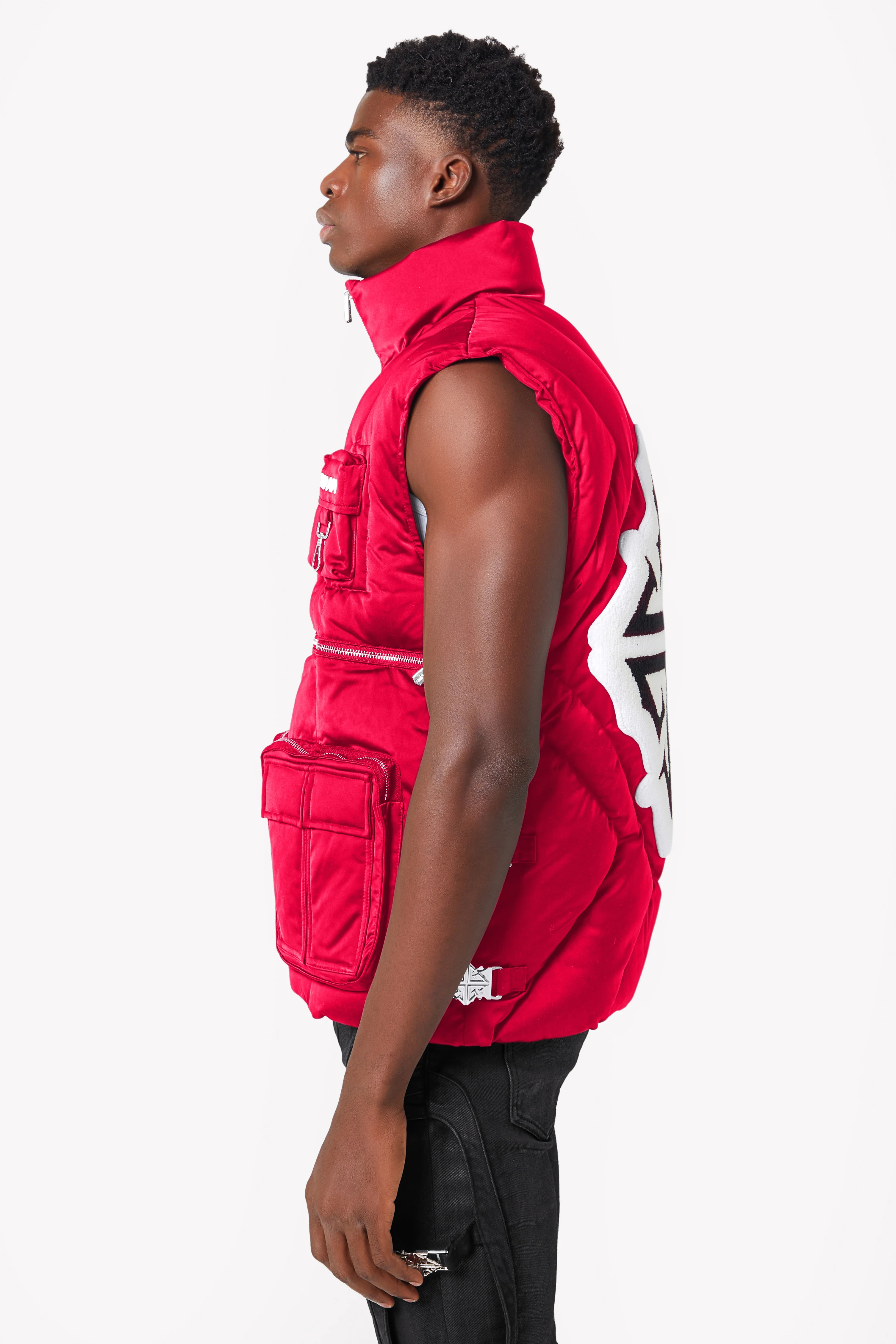 Blood Red Puffer Vest - Image 3