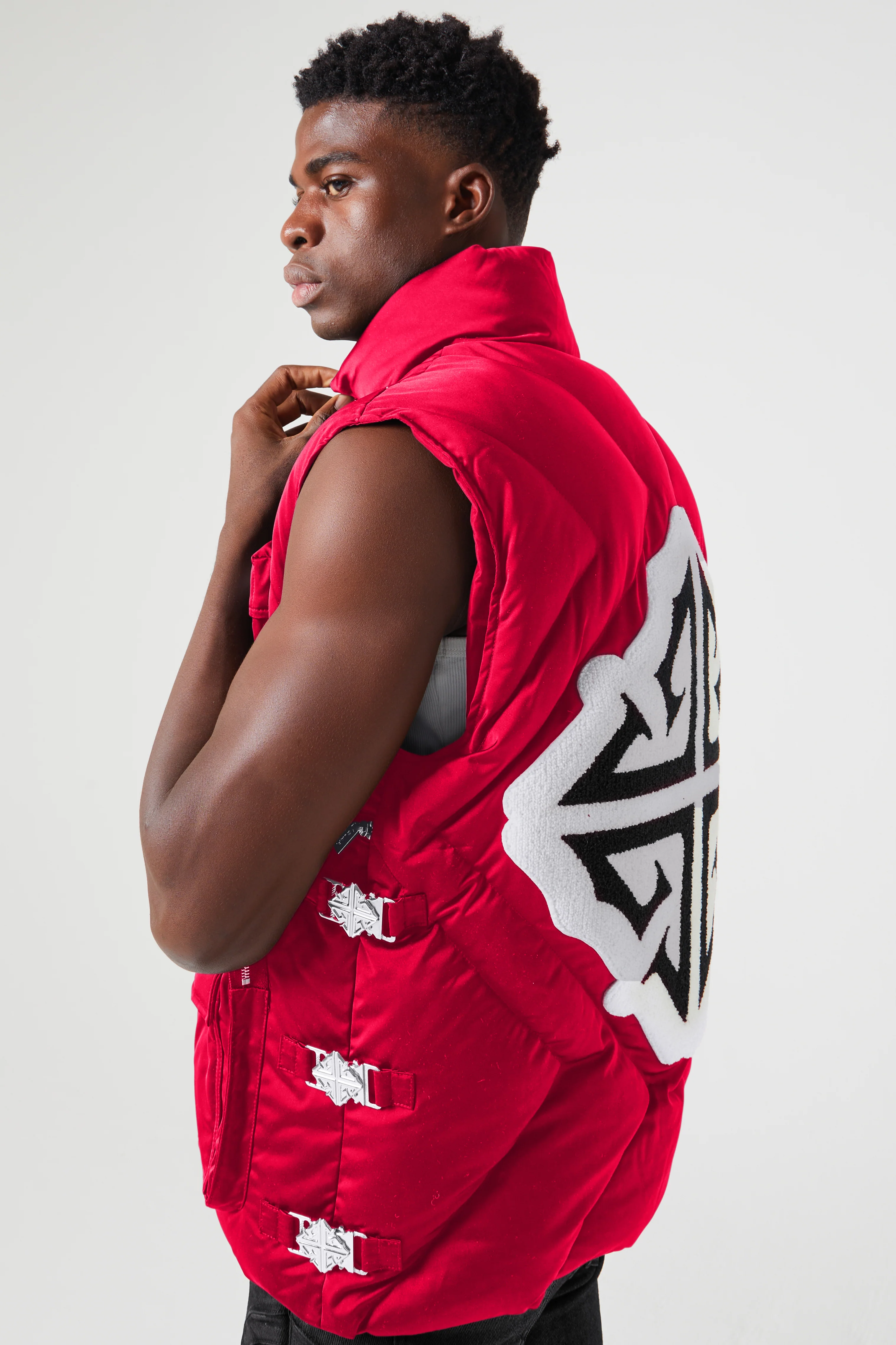 Blood Red Puffer Vest - Image 7