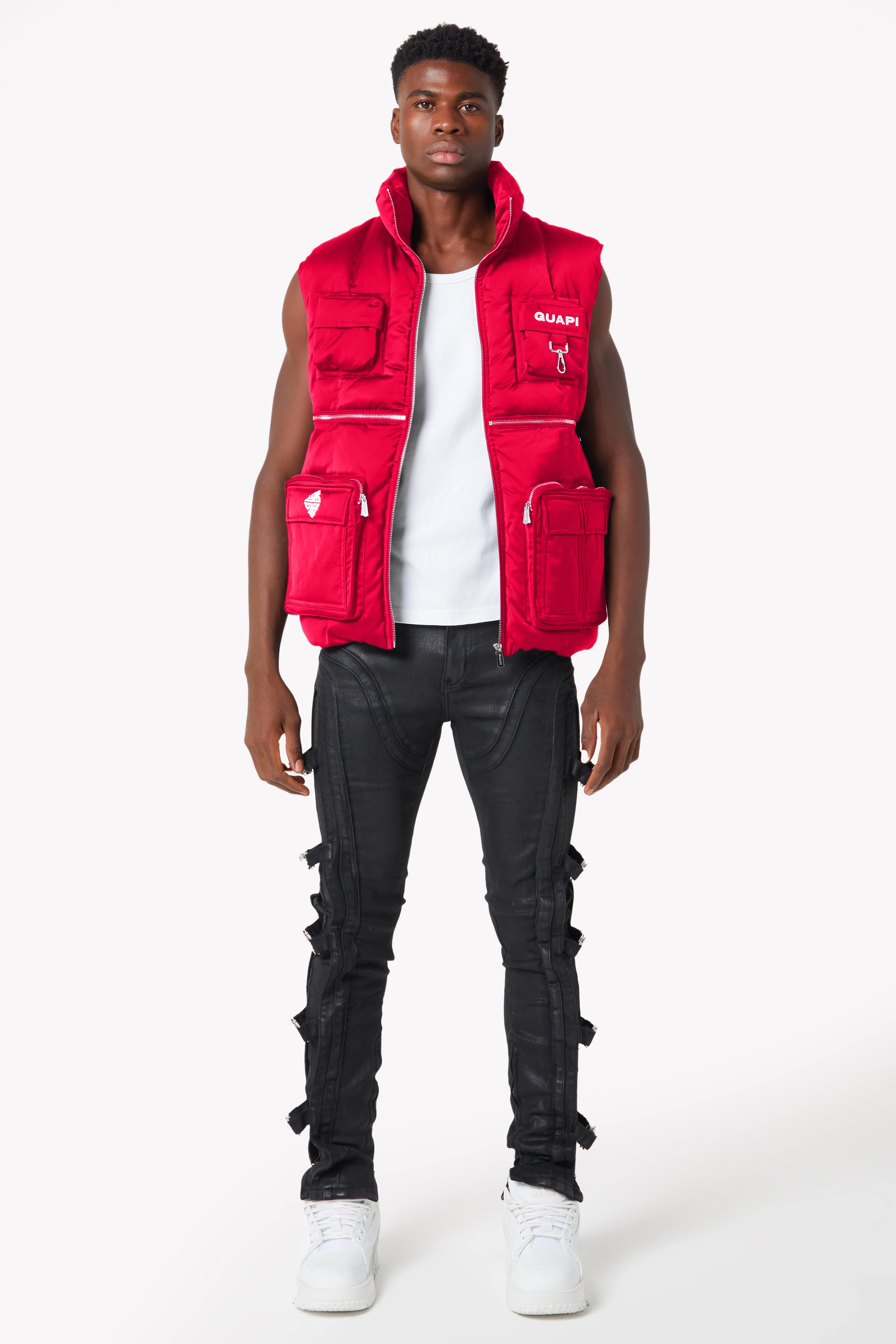 Blood Red Puffer Vest - Image 8