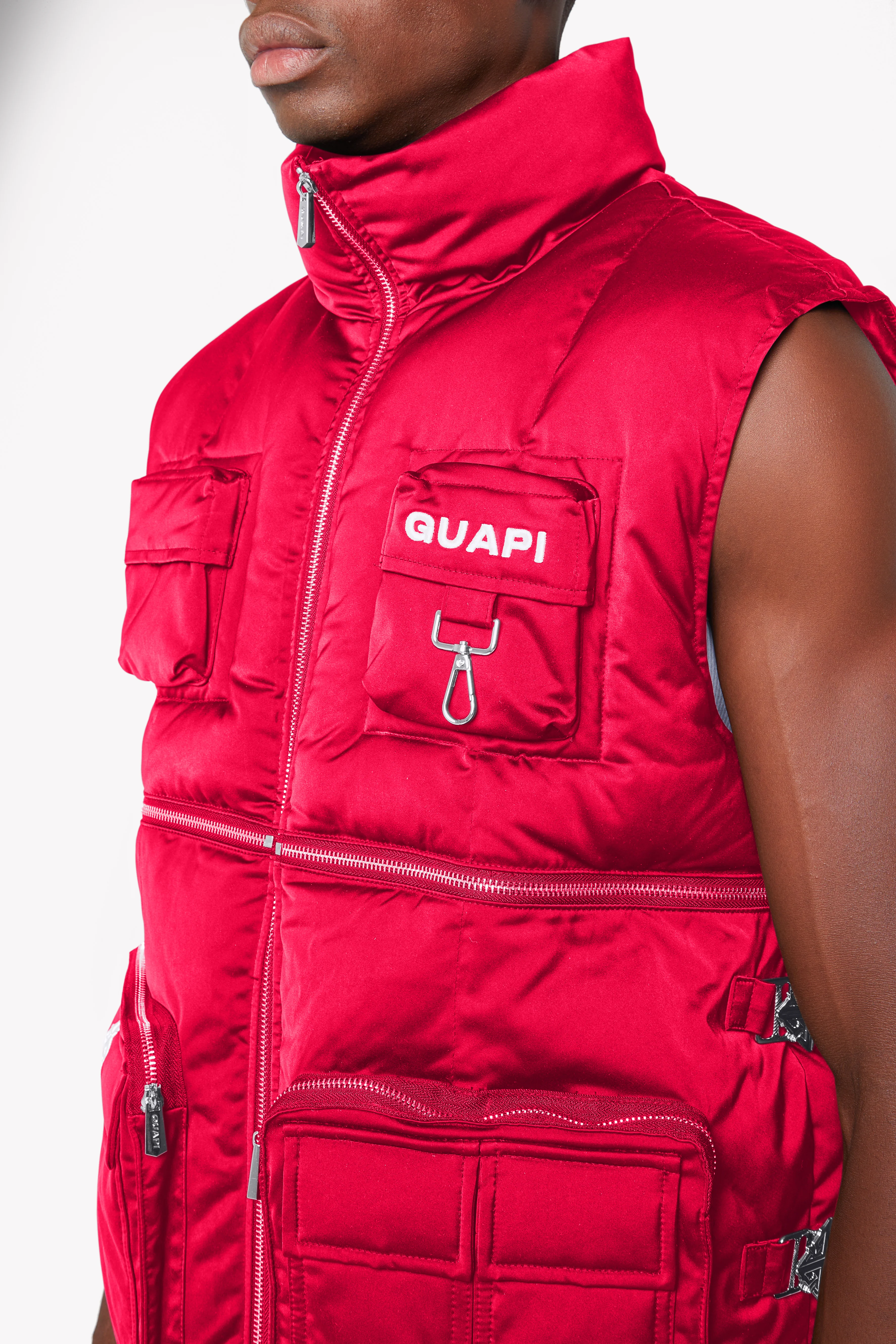 Blood Red Puffer Vest - Image 9