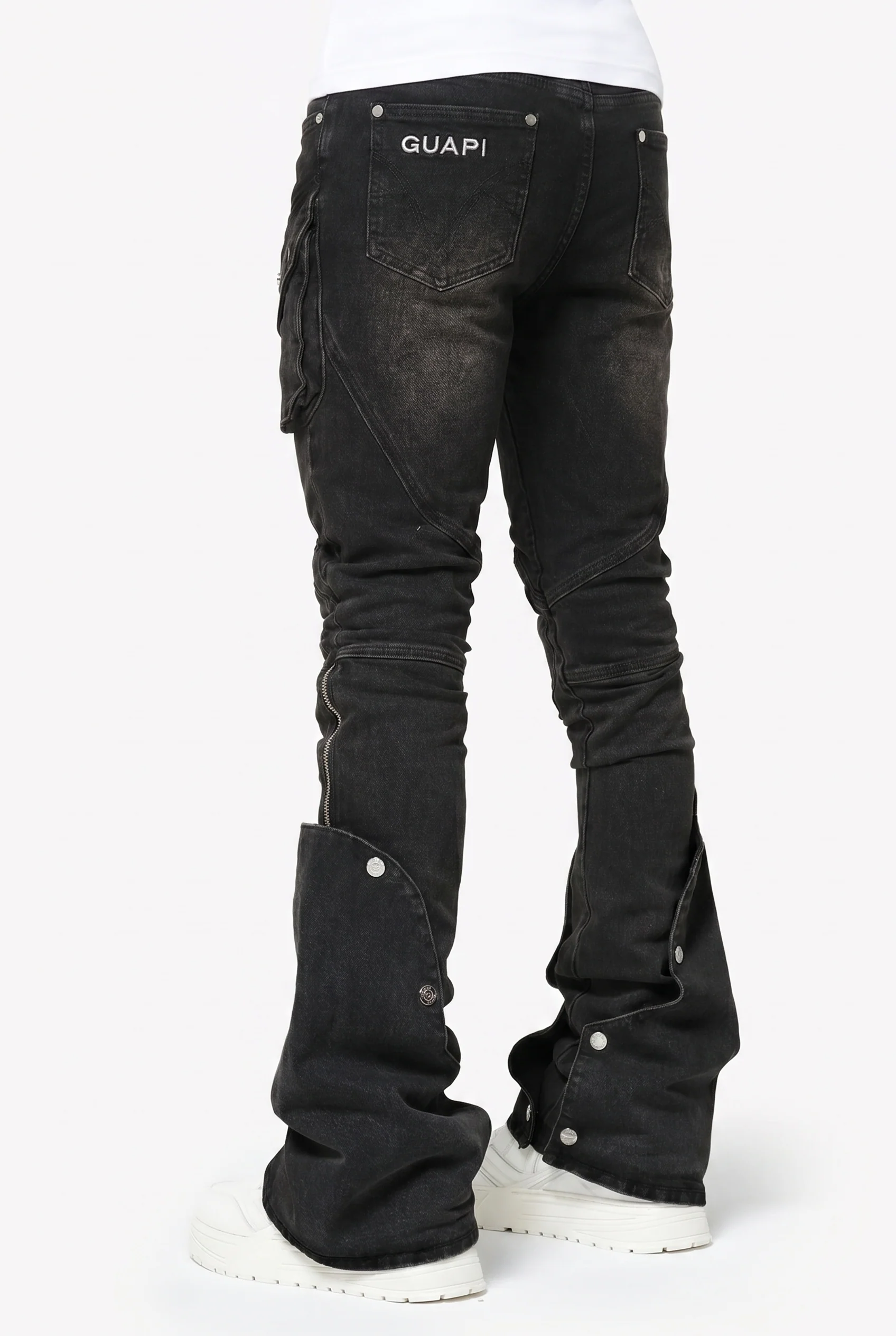 Brown Cowhide Cargo Denim - Image 3