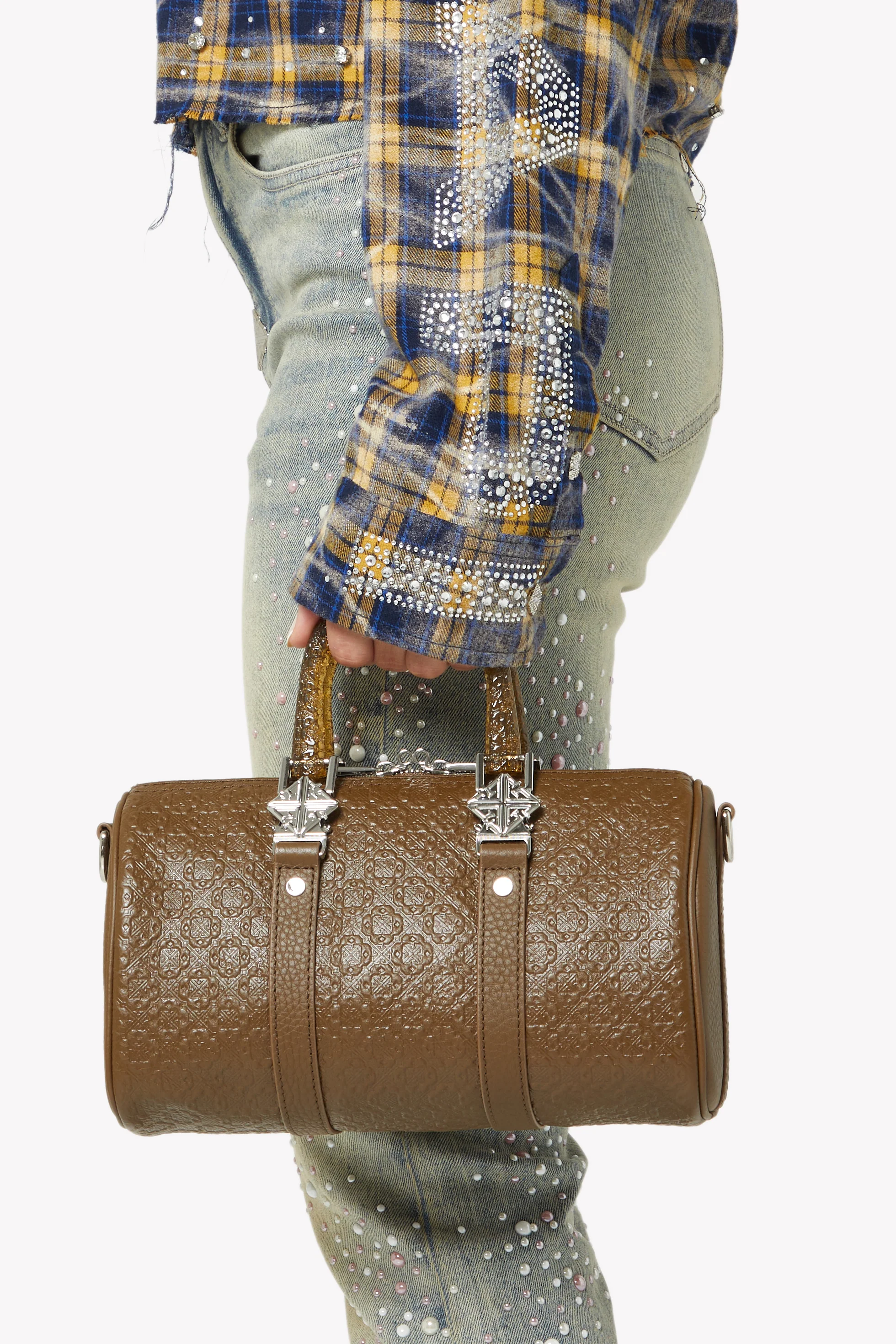 Cocoa Brown Mini Duffle Bag - Image 10