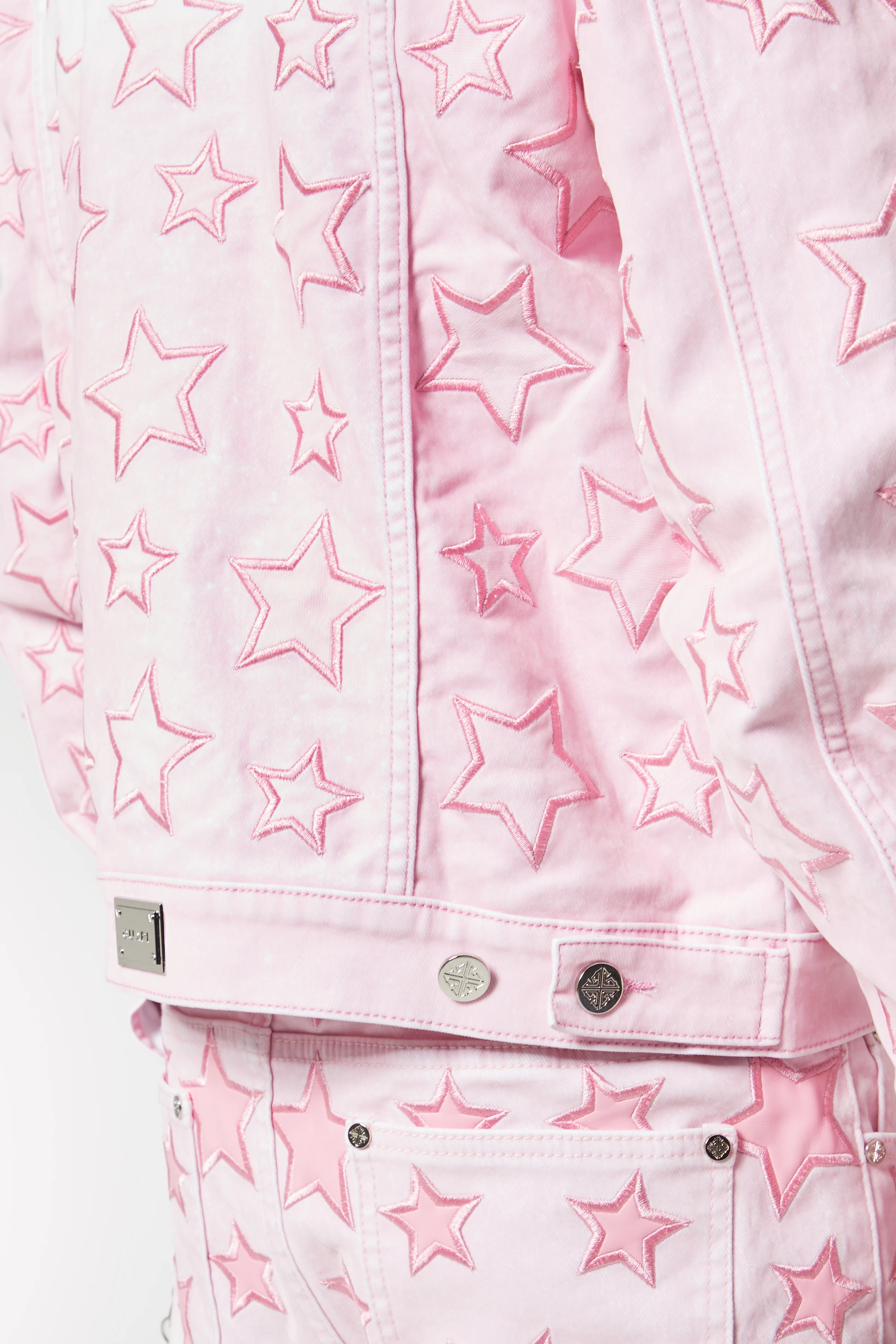 French Rose Stars Denim Jacket - Image 4
