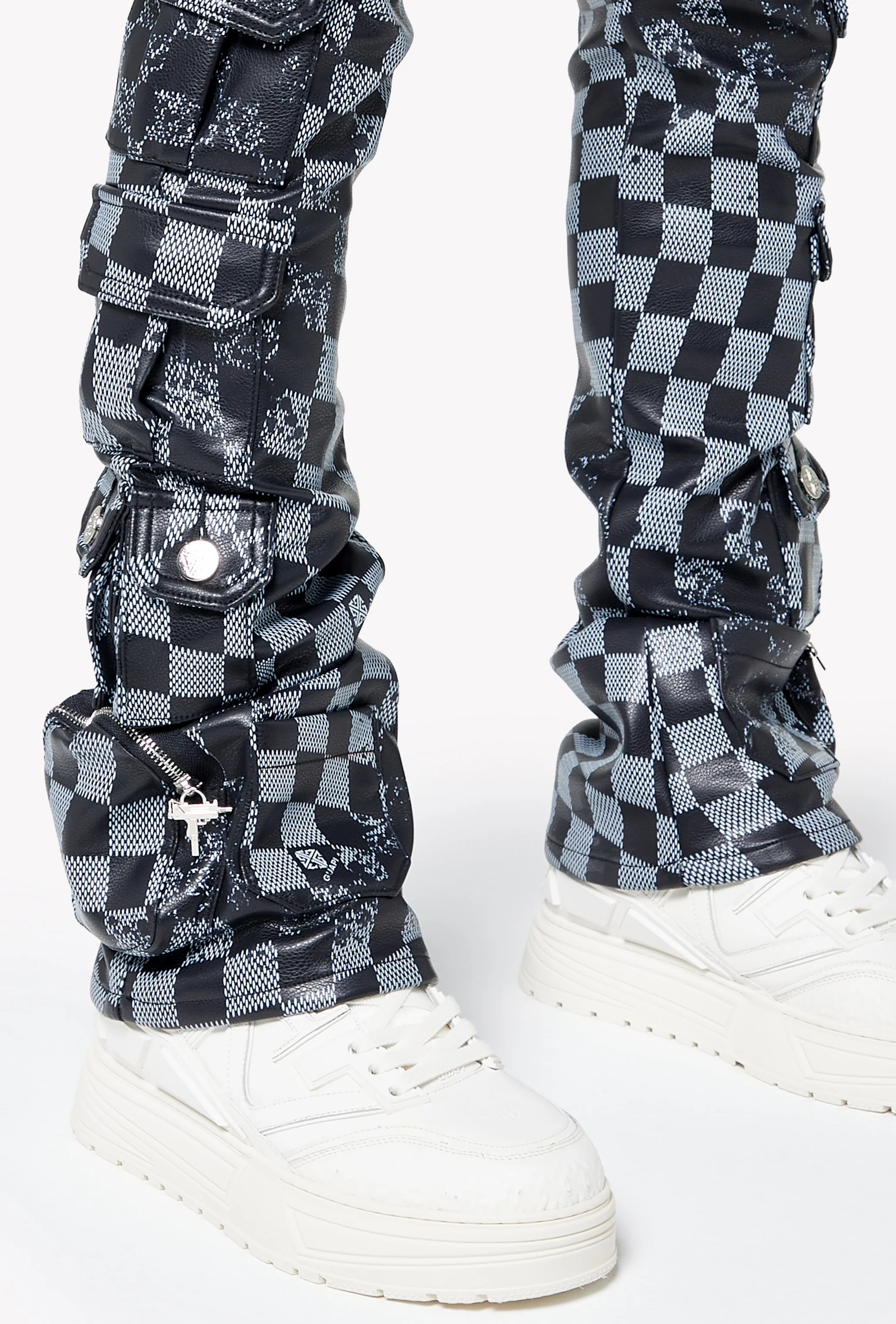 Obsidian Black Checkerboard Leather Pant - Image 12