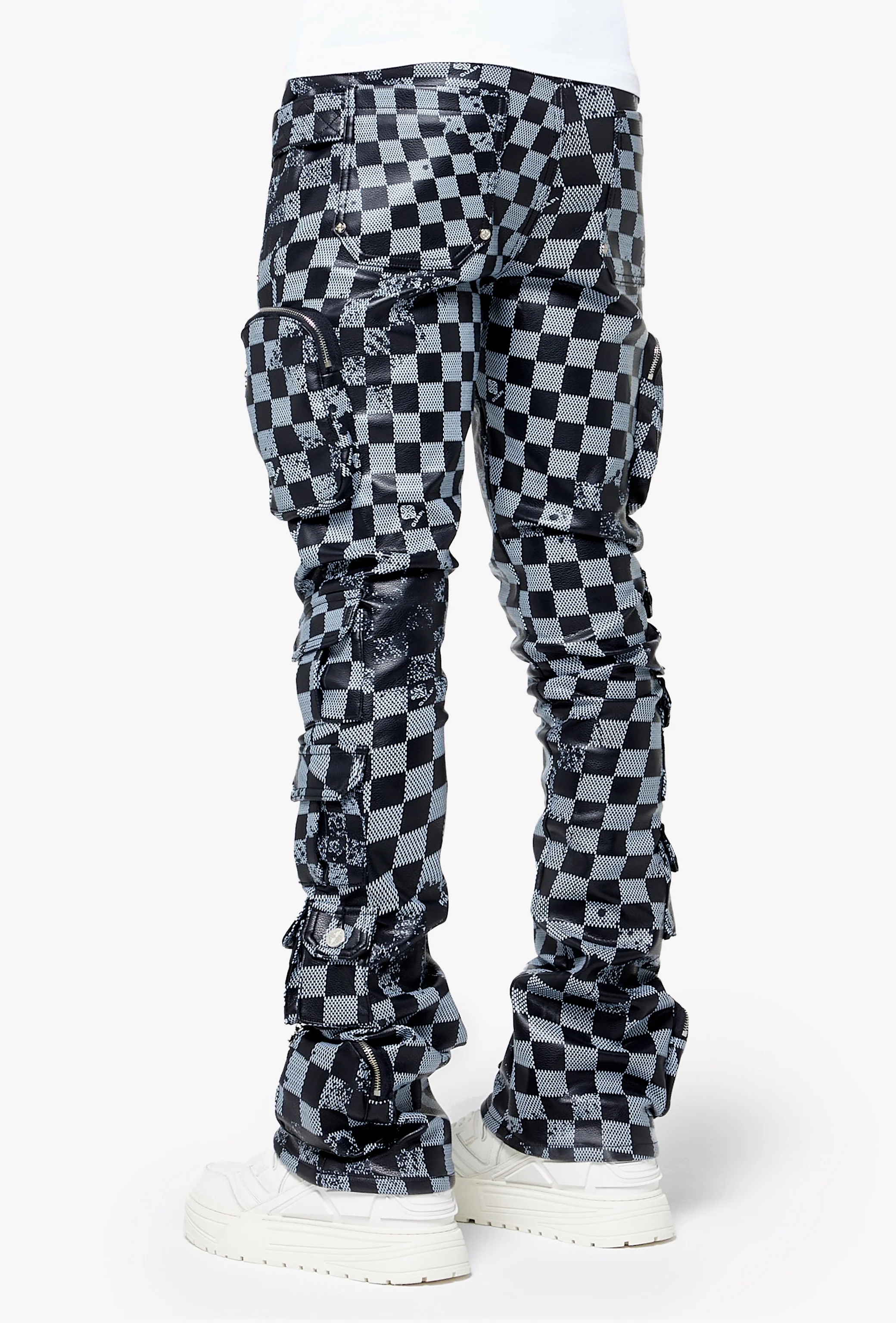 Obsidian Black Checkerboard Leather Pant - Image 4