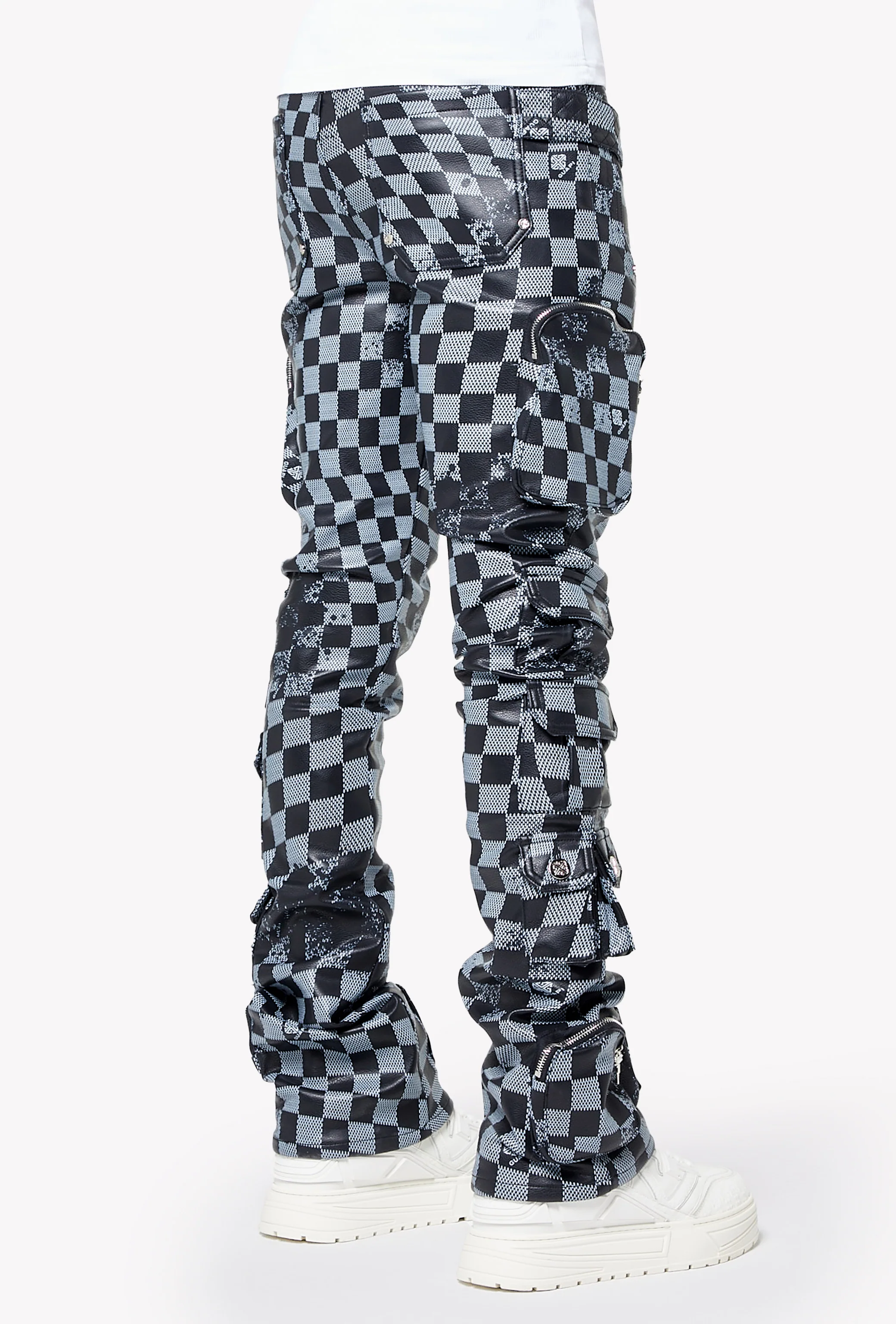 Obsidian Black Checkerboard Leather Pant - Image 5
