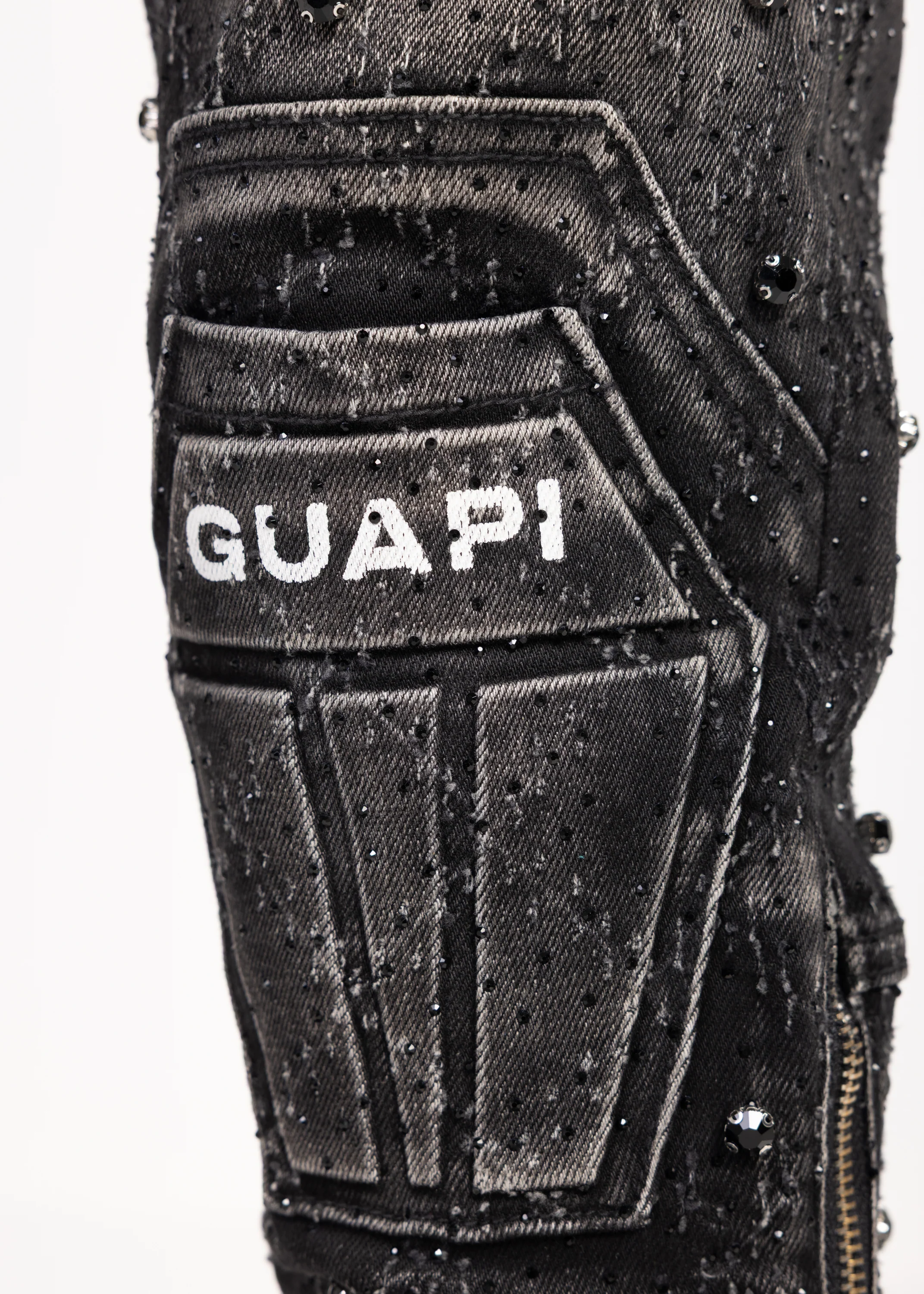 Obsidian Black Coffin Arc Embellished Denim - Image 12