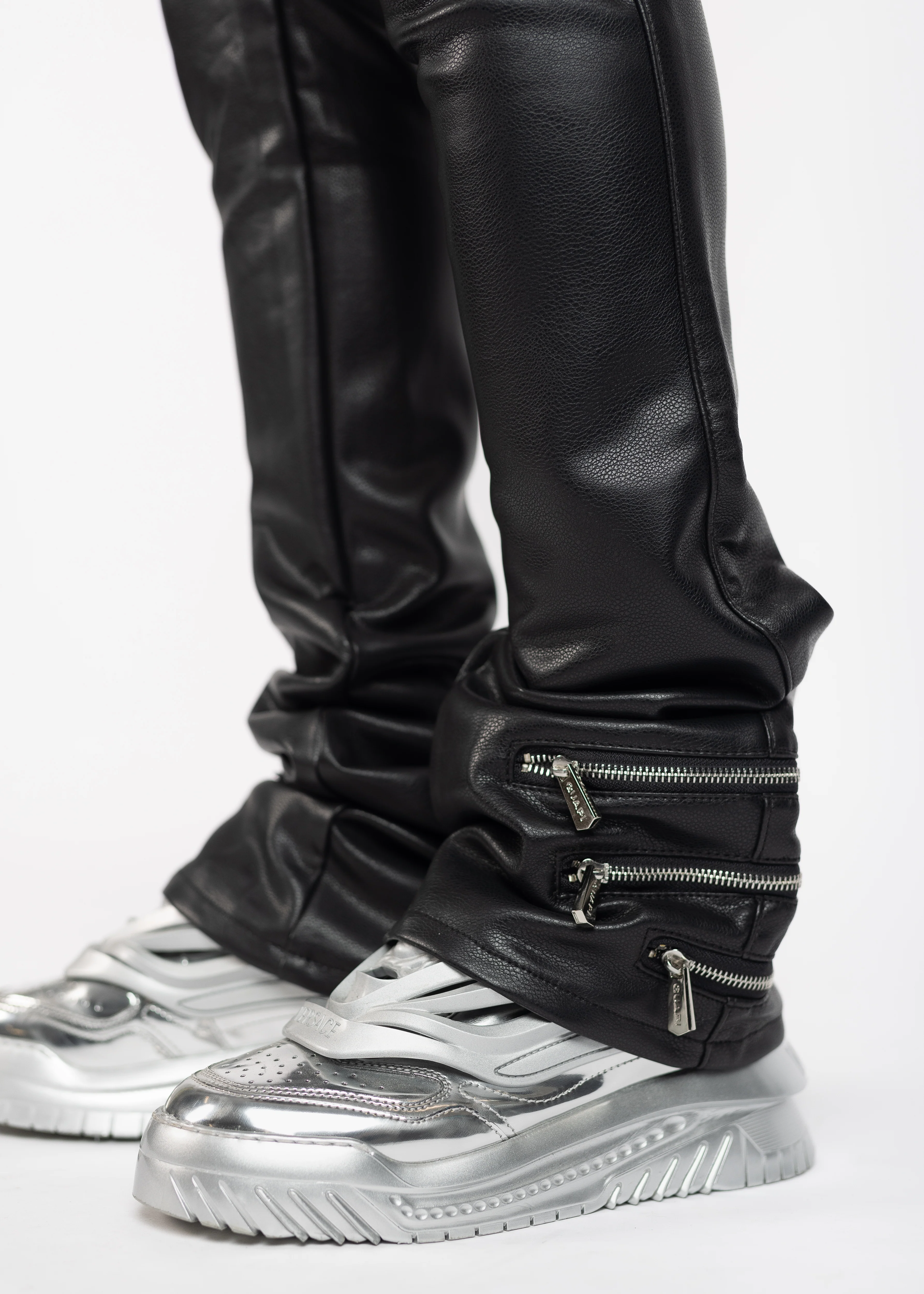 Obsidian Black Logo Leather Pant - Image 3