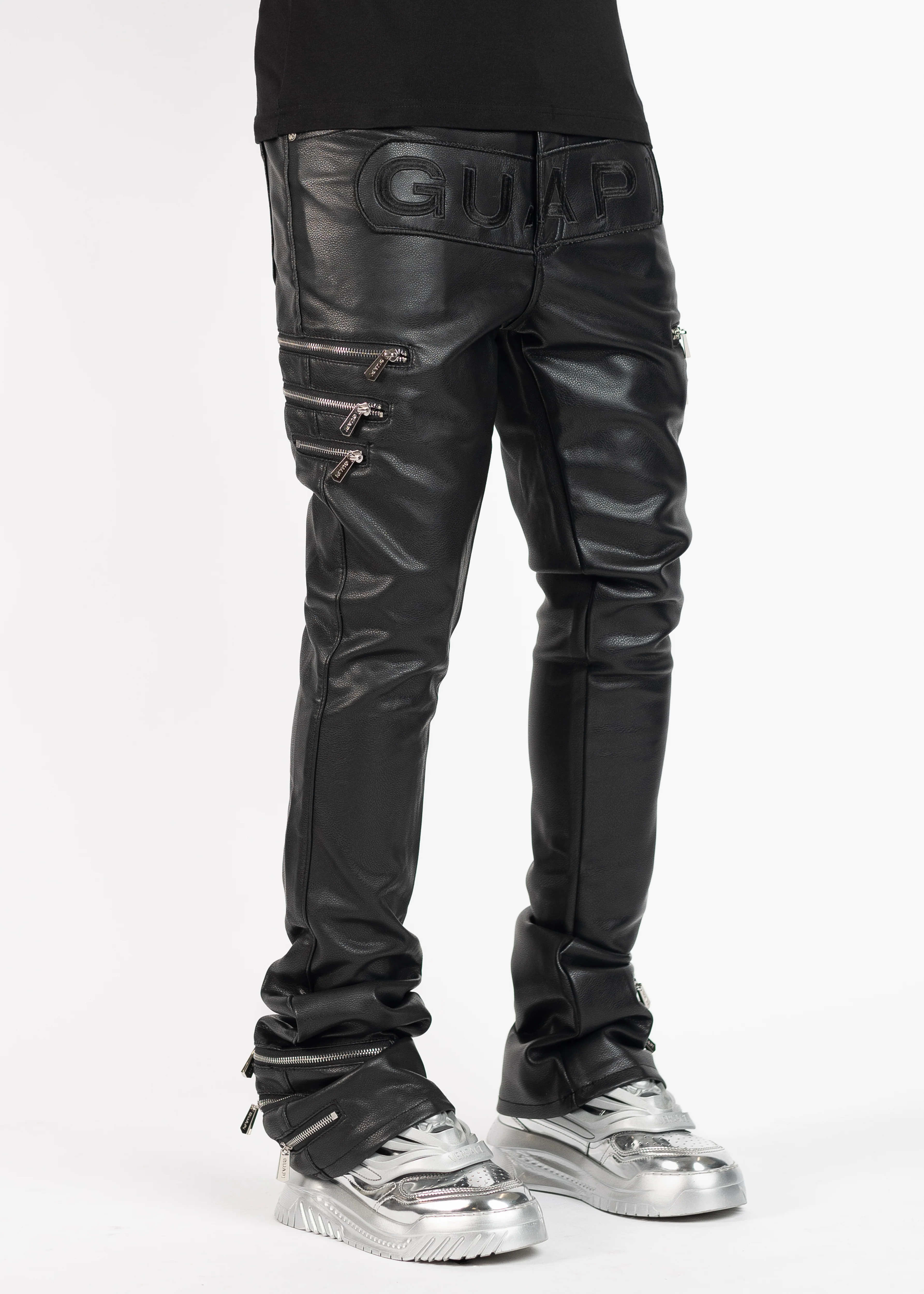 Obsidian Black Logo Leather Pant - Image 5