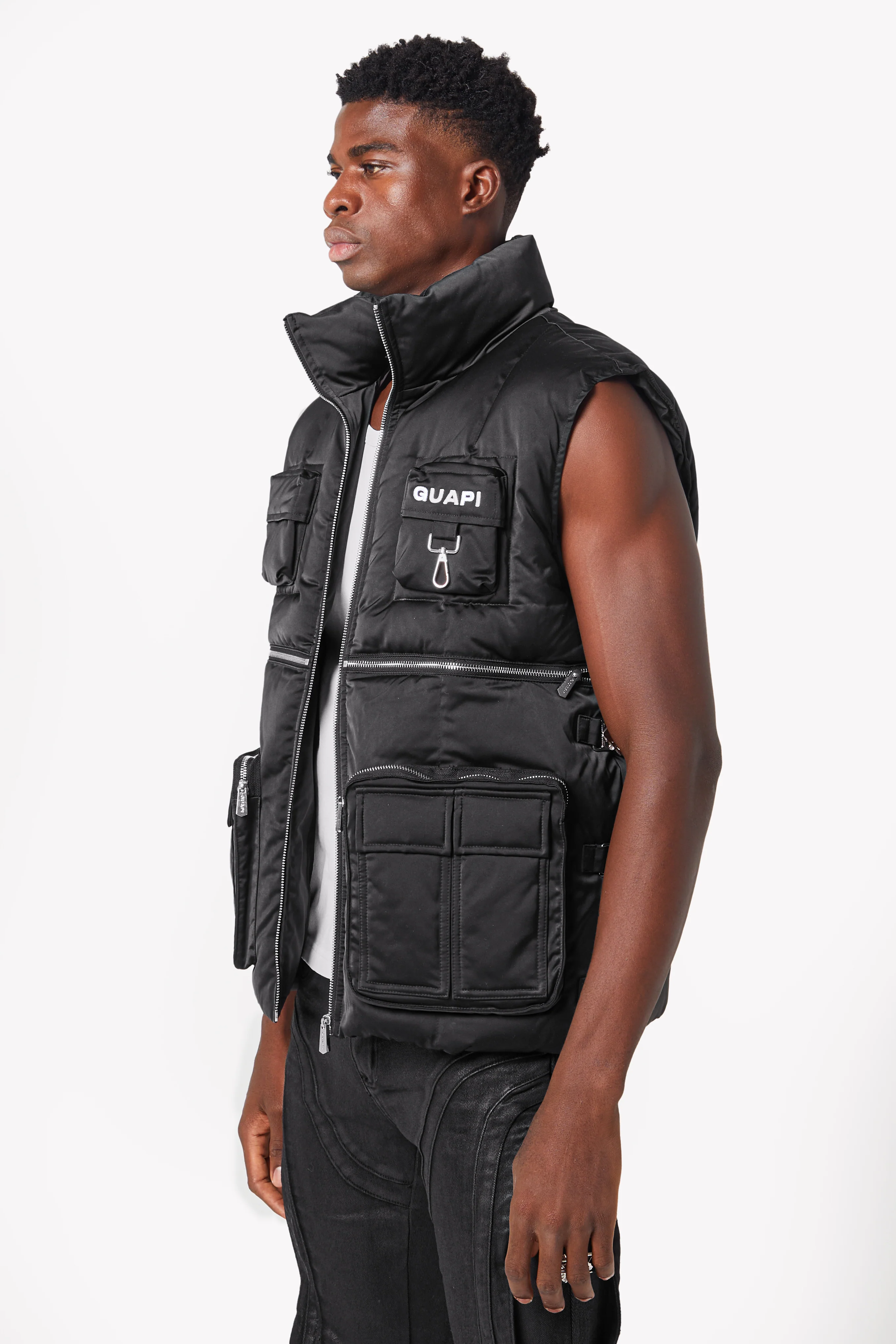 Obsidian Black Puffer Vest - Image 3