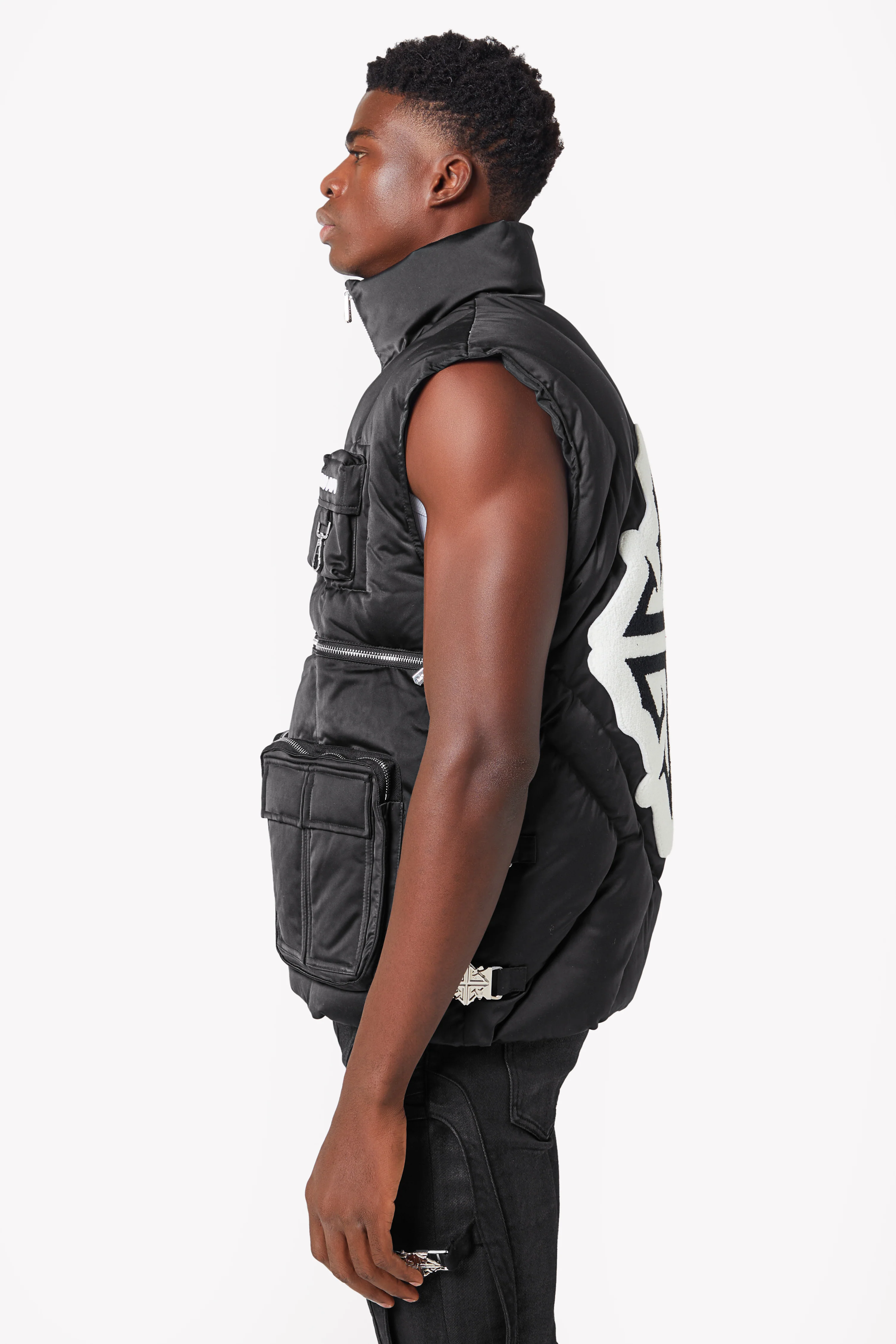 Obsidian Black Puffer Vest - Image 4