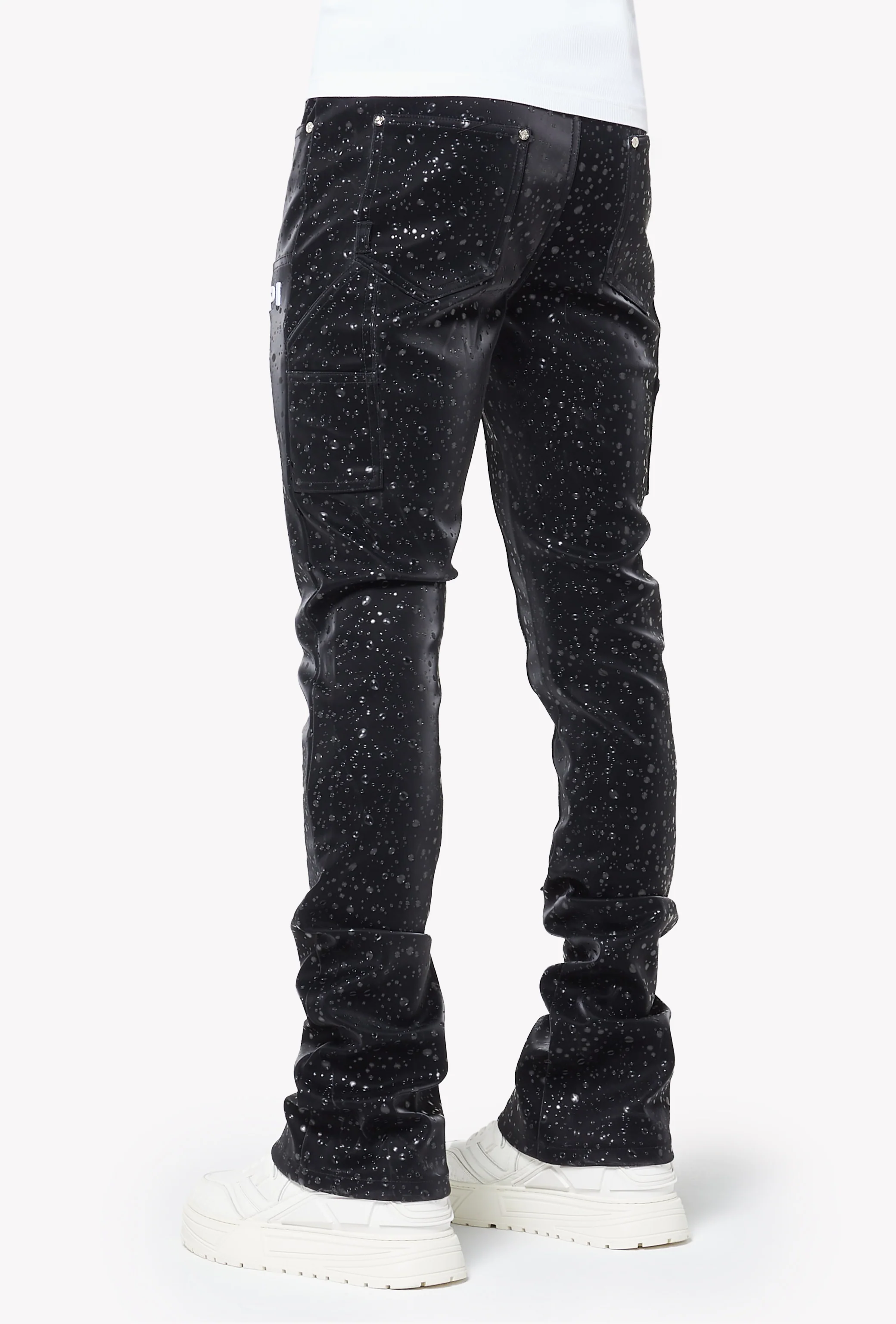 Obsidian Black Raindrop Leather Pant - Image 3