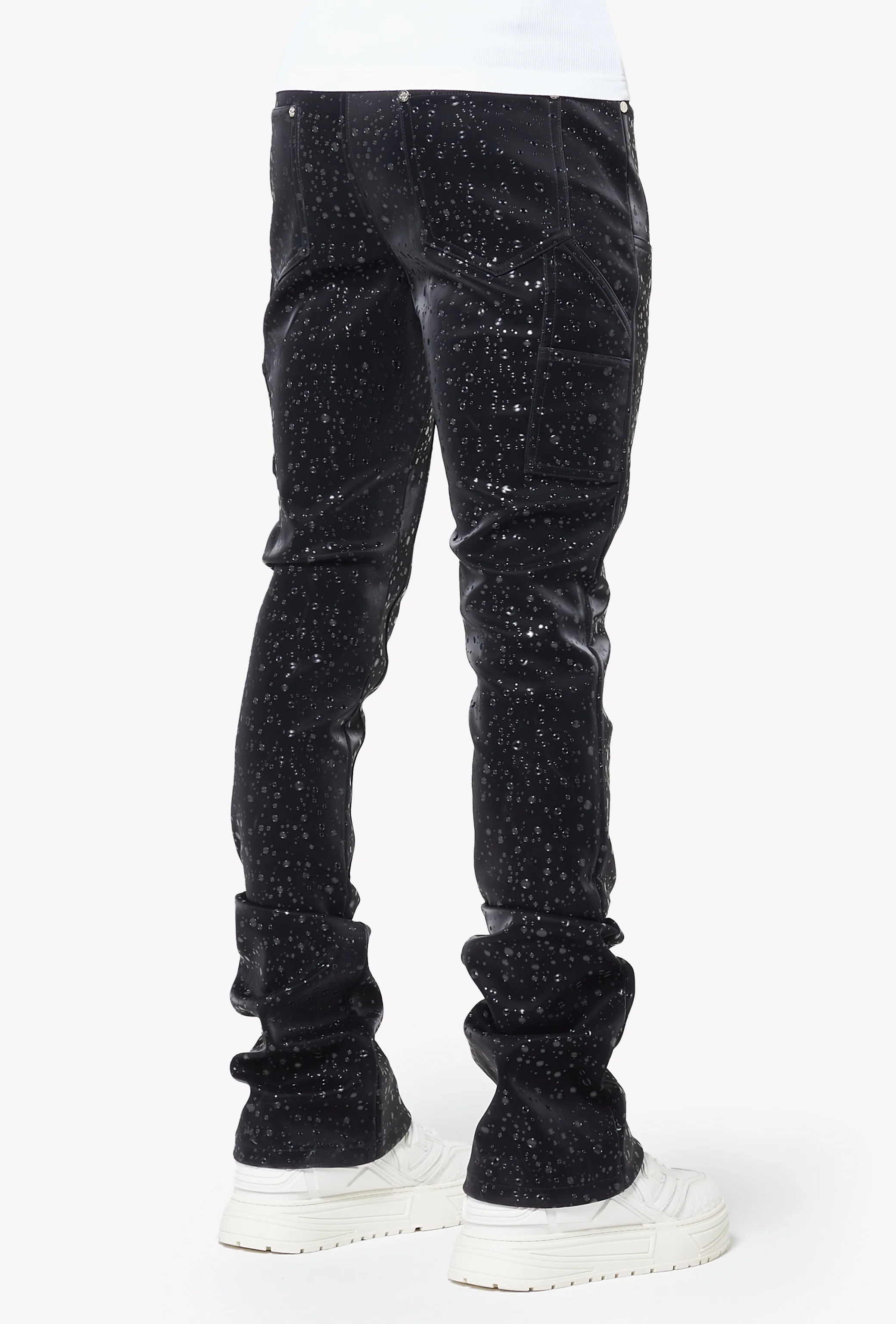 Obsidian Black Raindrop Leather Pant - Image 4
