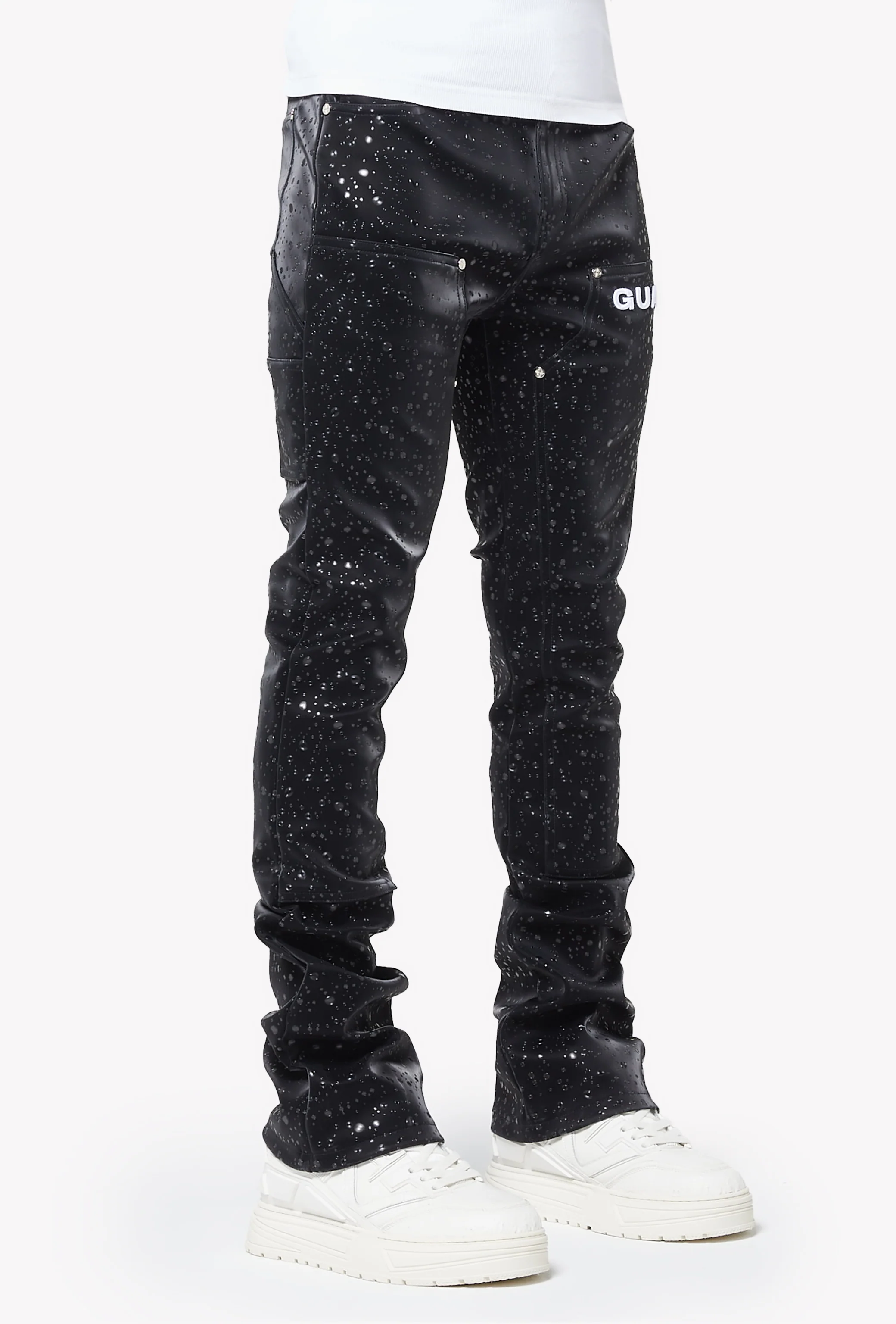 Obsidian Black Raindrop Leather Pant - Image 5