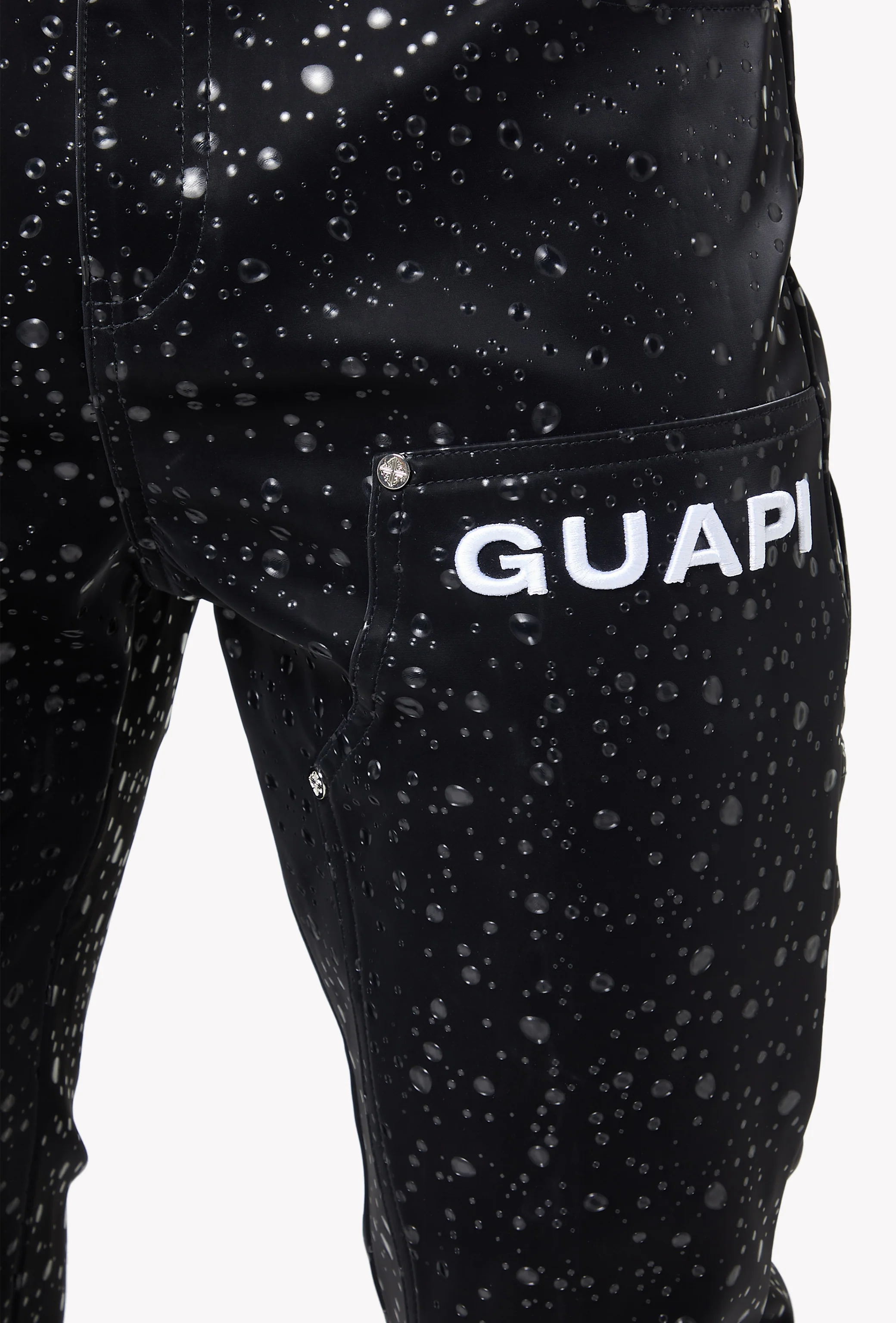 Obsidian Black Raindrop Leather Pant - Image 8