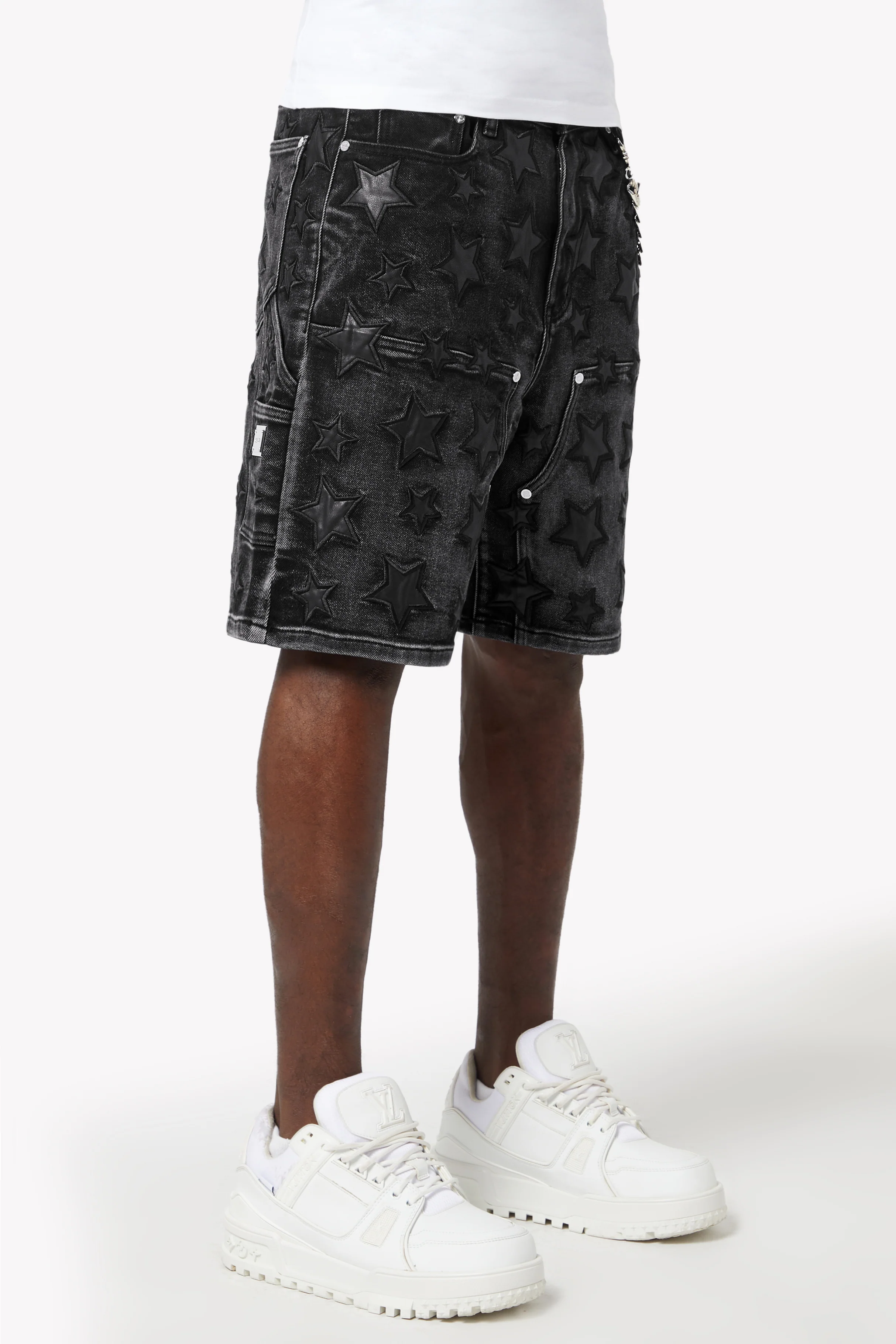 Obsidian Black Stars Denim Shorts - Image 5