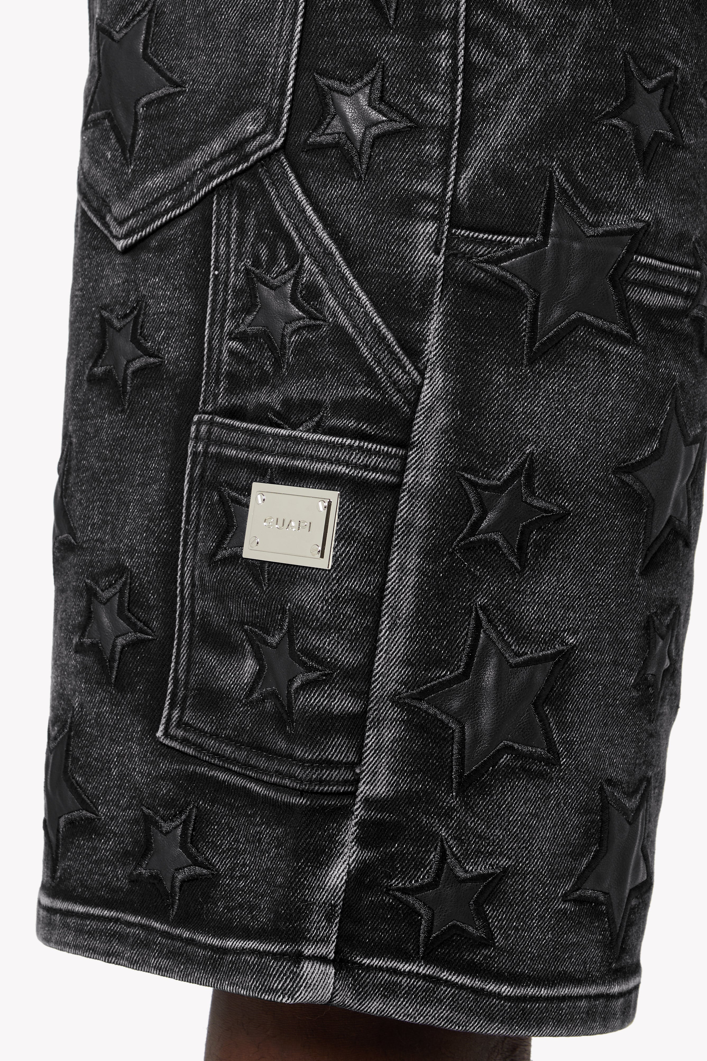 Obsidian Black Stars Denim Shorts - Image 7