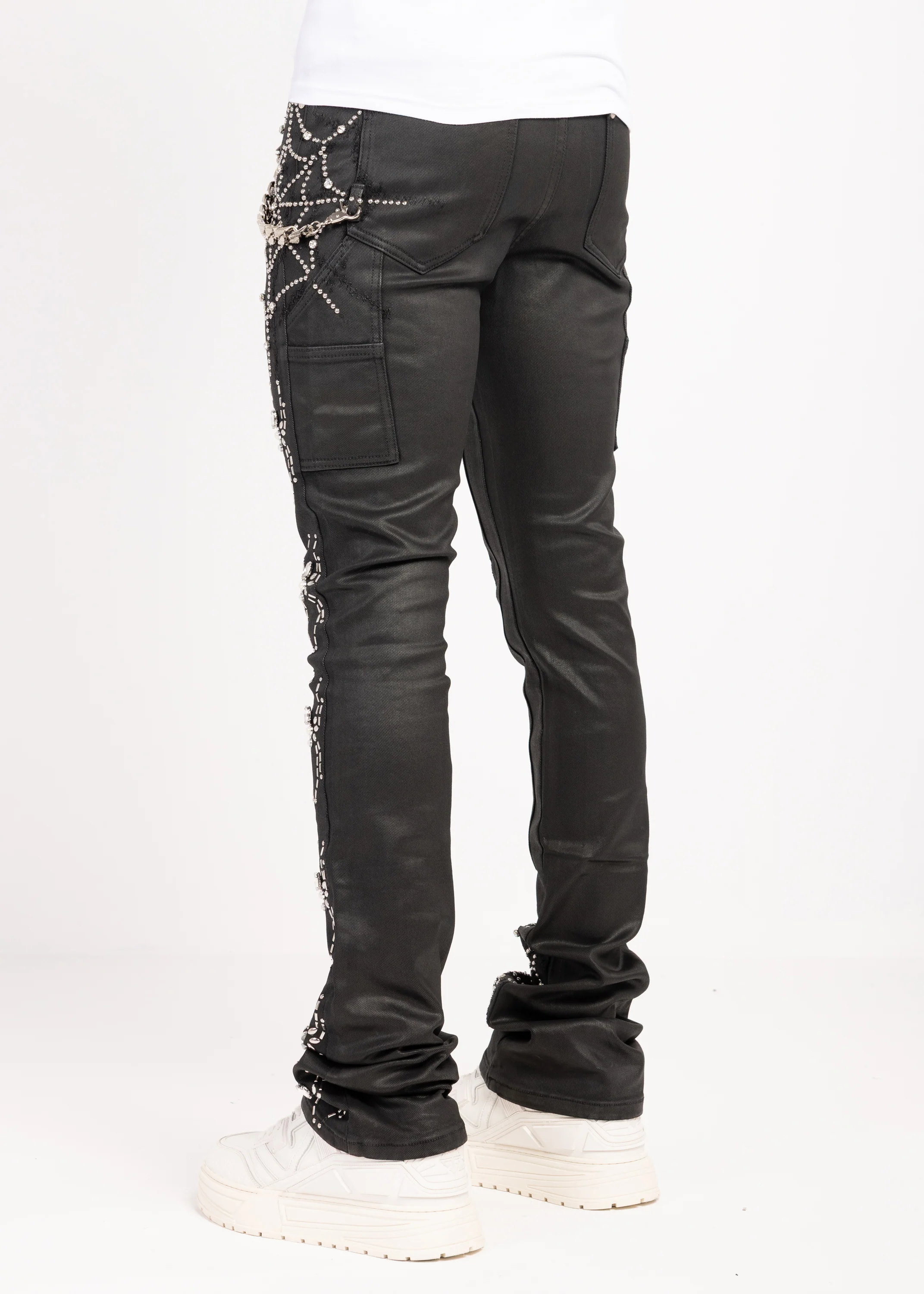 Obsidian Black Waxed Spider Denim - Image 5