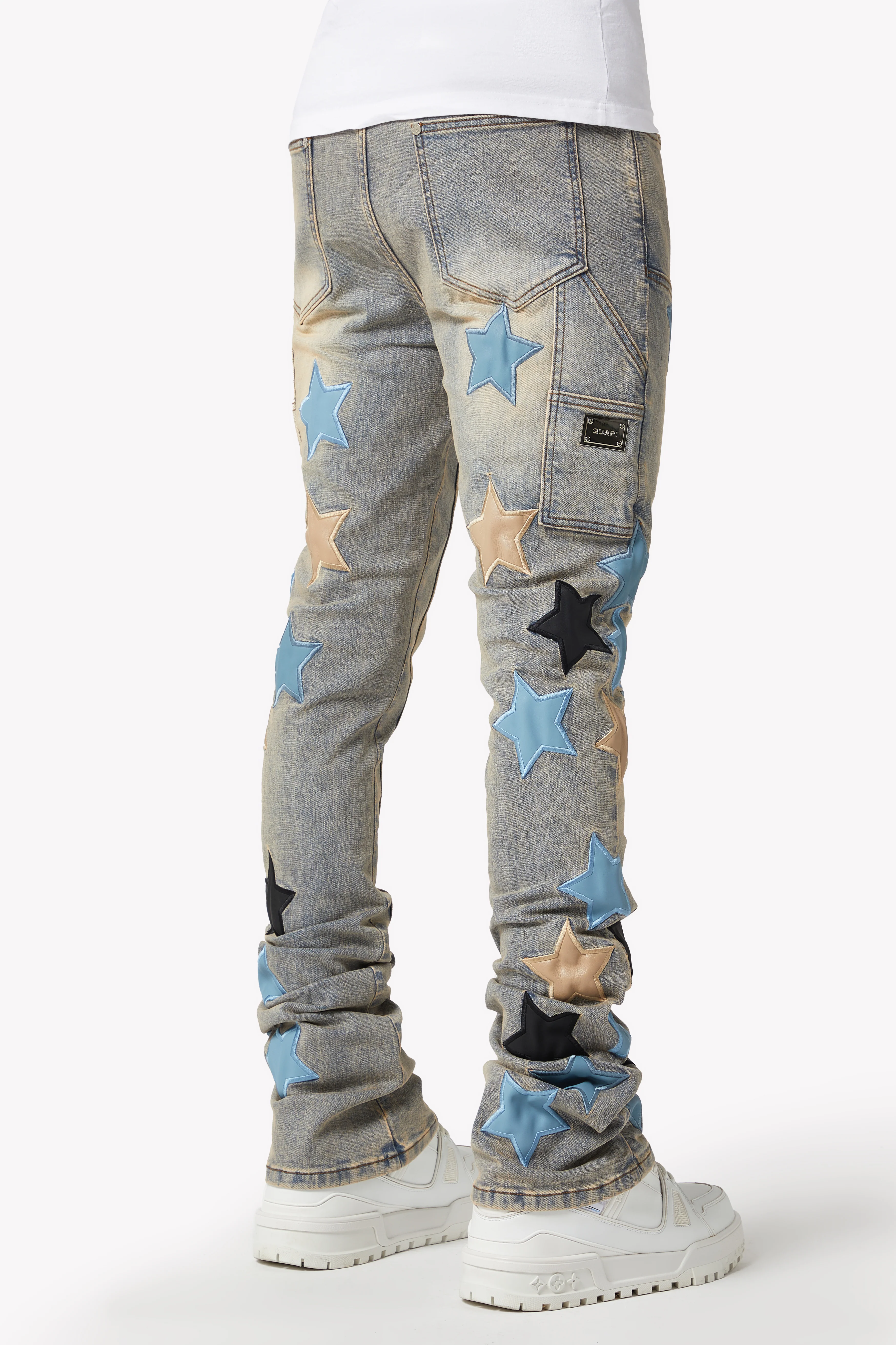 Powder Blue Vintage Stars Denim - Image 3