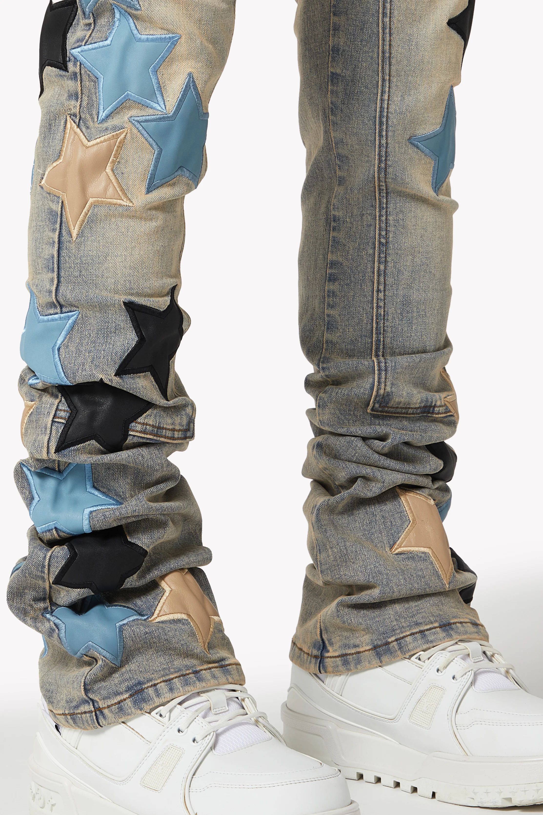 Powder Blue Vintage Stars Denim - Image 6
