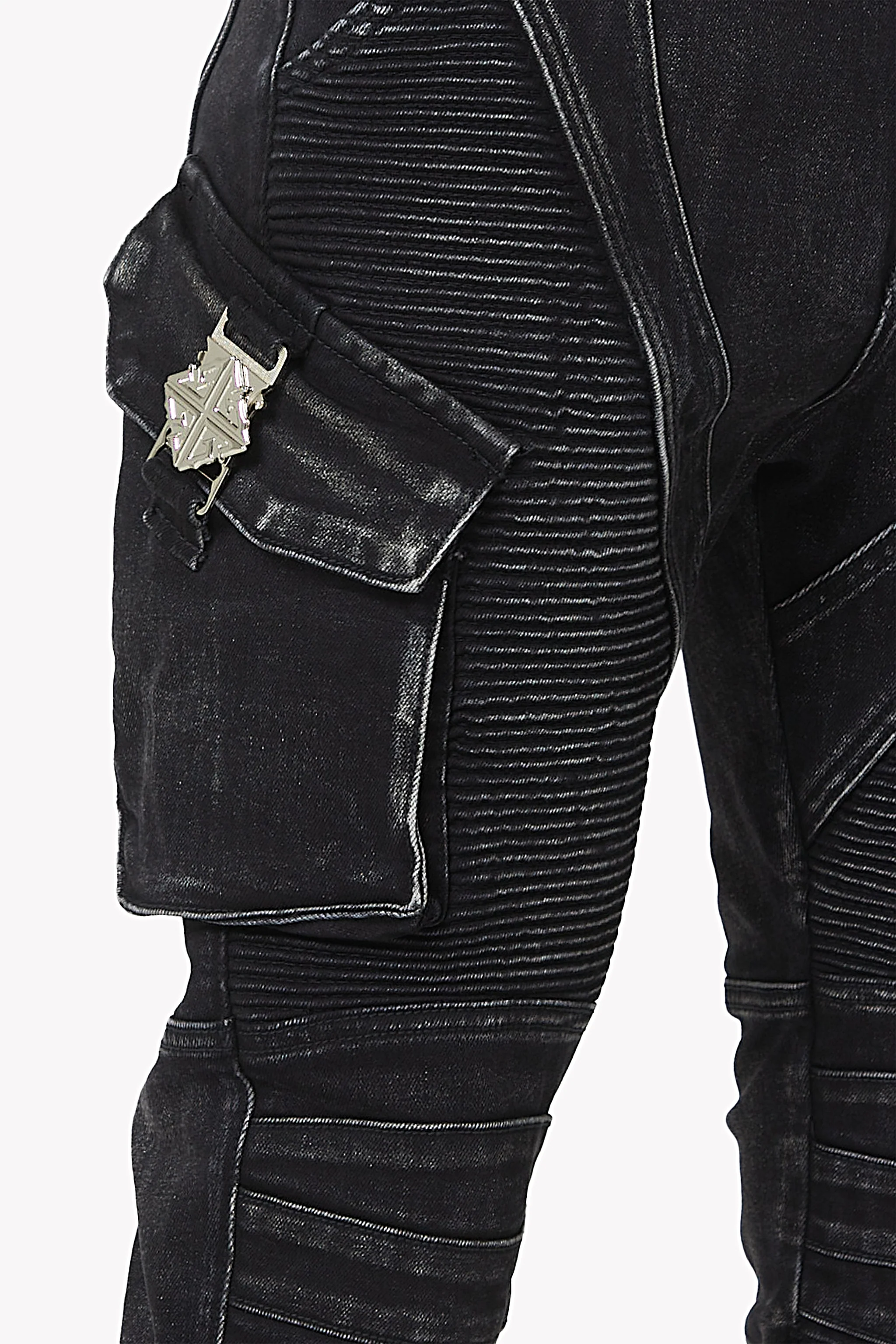 Vintage Black Oblivion Biker Denim - Image 13