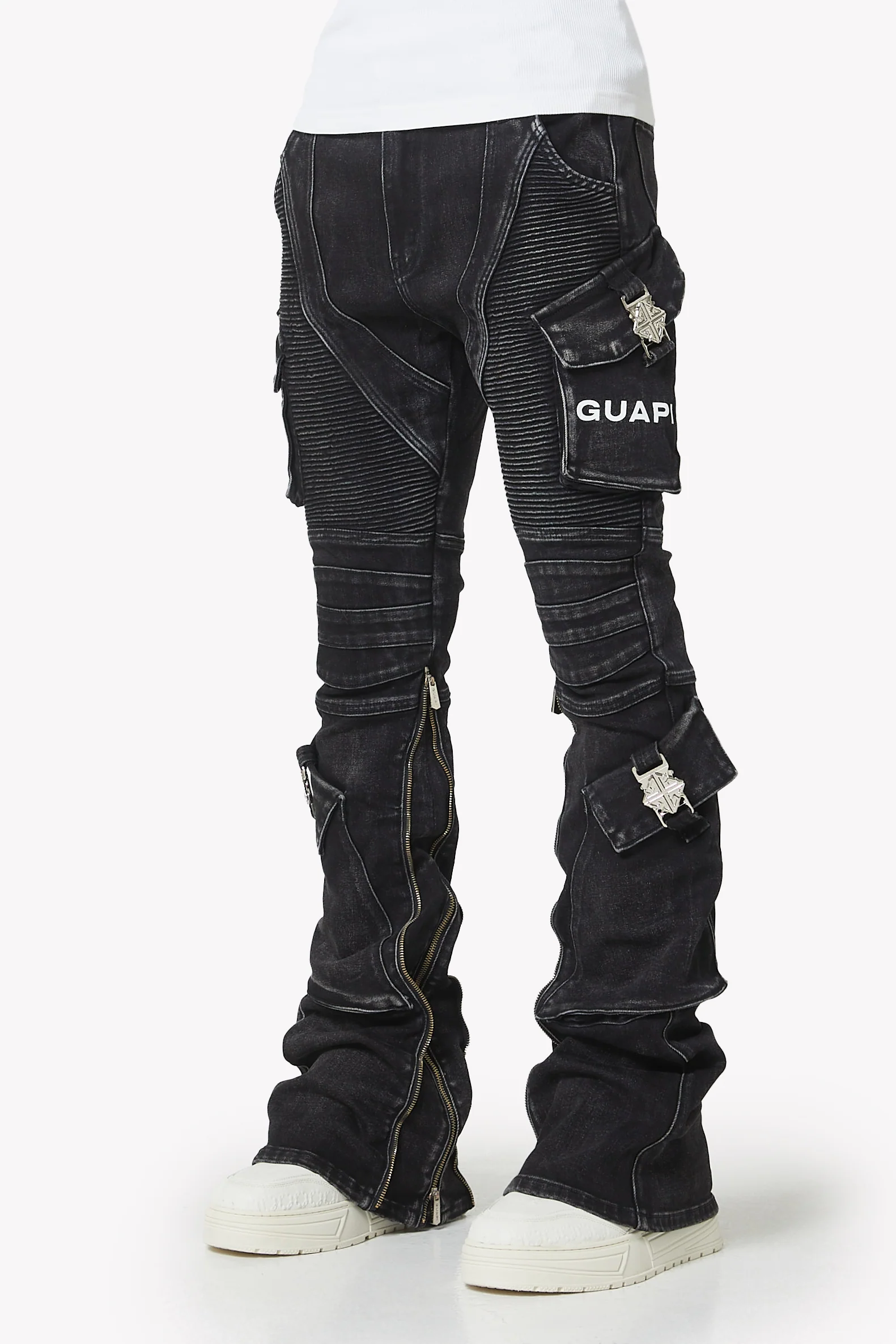 Vintage Black Oblivion Biker Denim - Image 2