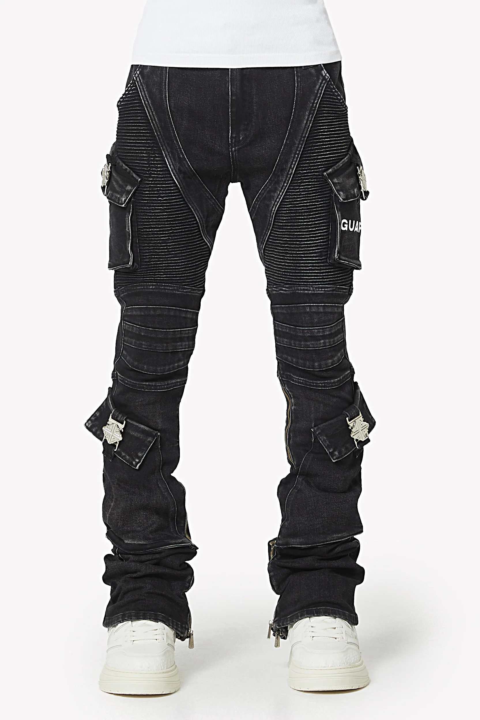 Vintage Black Oblivion Biker Denim - Image 3