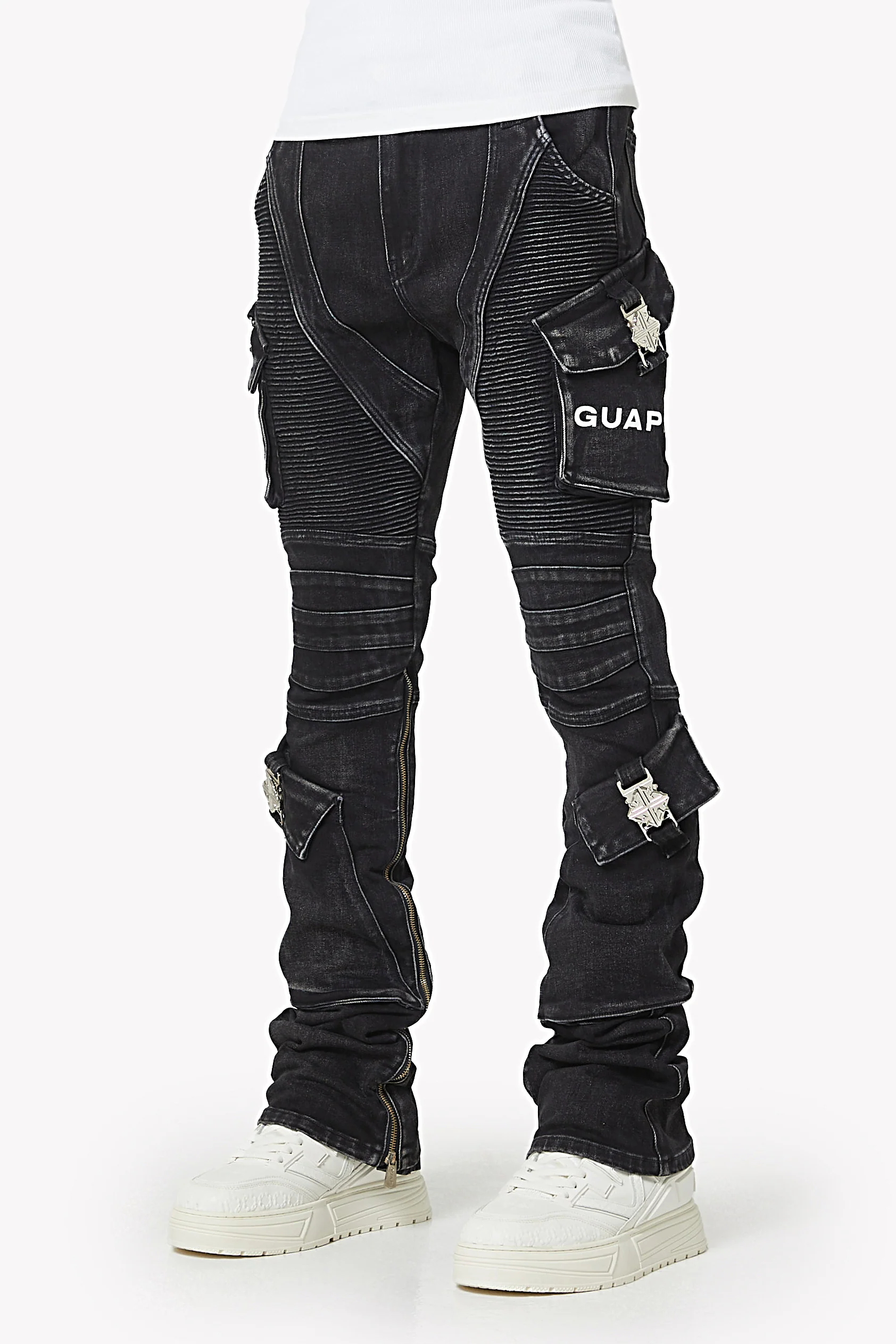 Vintage Black Oblivion Biker Denim - Image 4