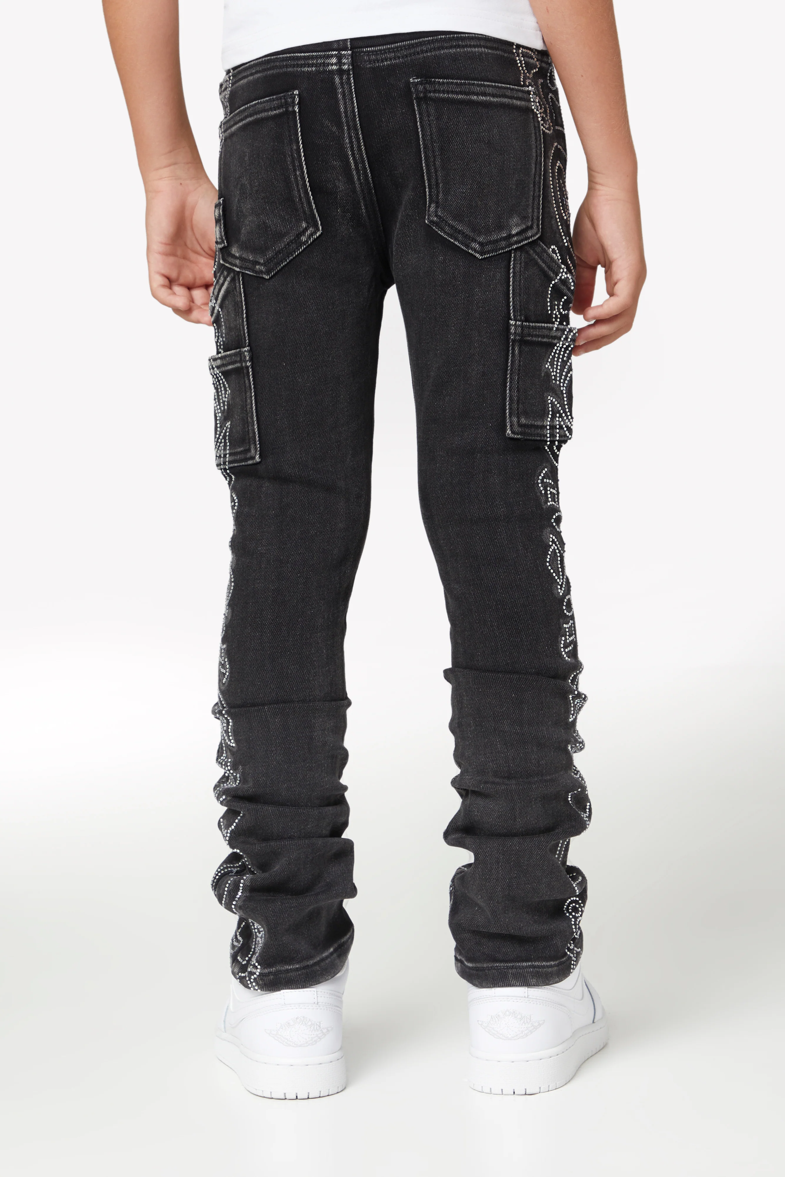 Vintage Black Paisley Kids Denim - Image 3