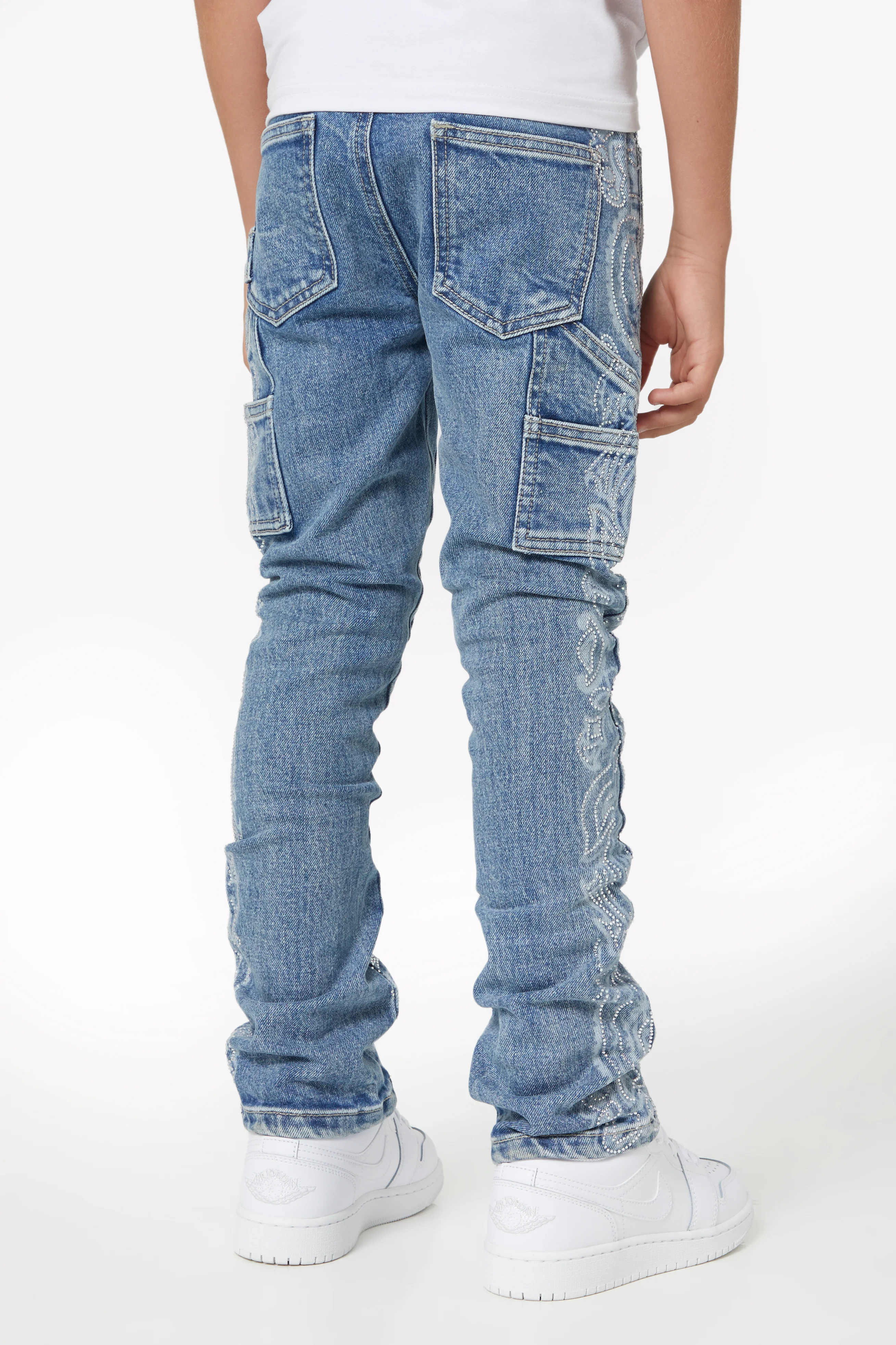 Vintage Blue Paisley Kids Denim - Image 5
